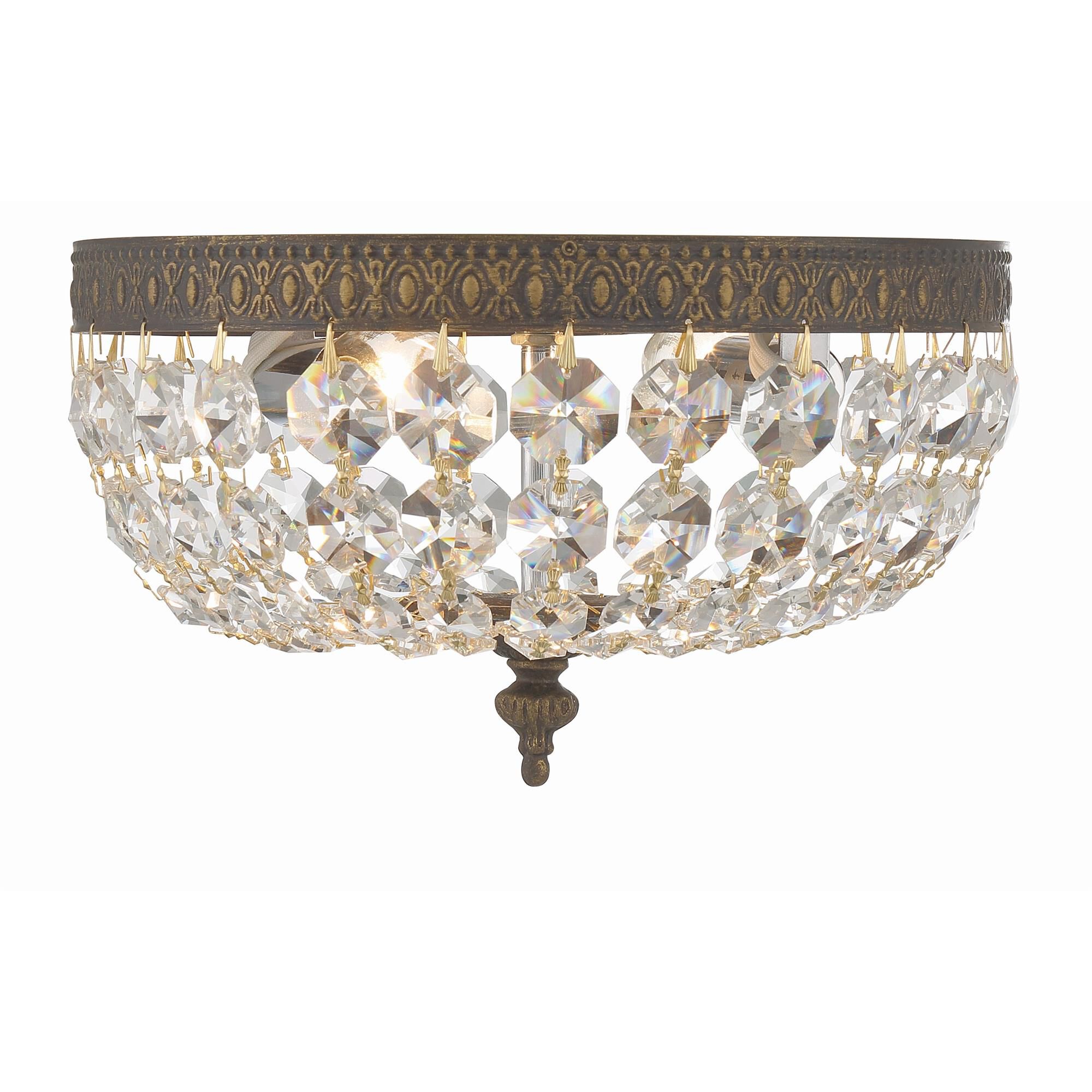 Shown in English Bronze finish and Hand Cut Crystal crystal