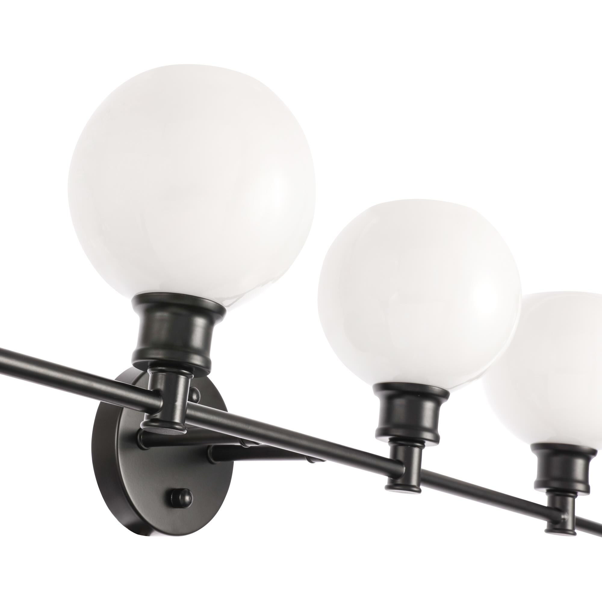 Shown in Black finish and Frosted White  glass