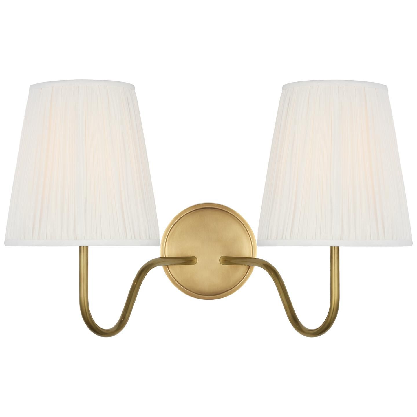 Shown in Hand-Rubbed Antique Brass finish and Silk Pleated shade