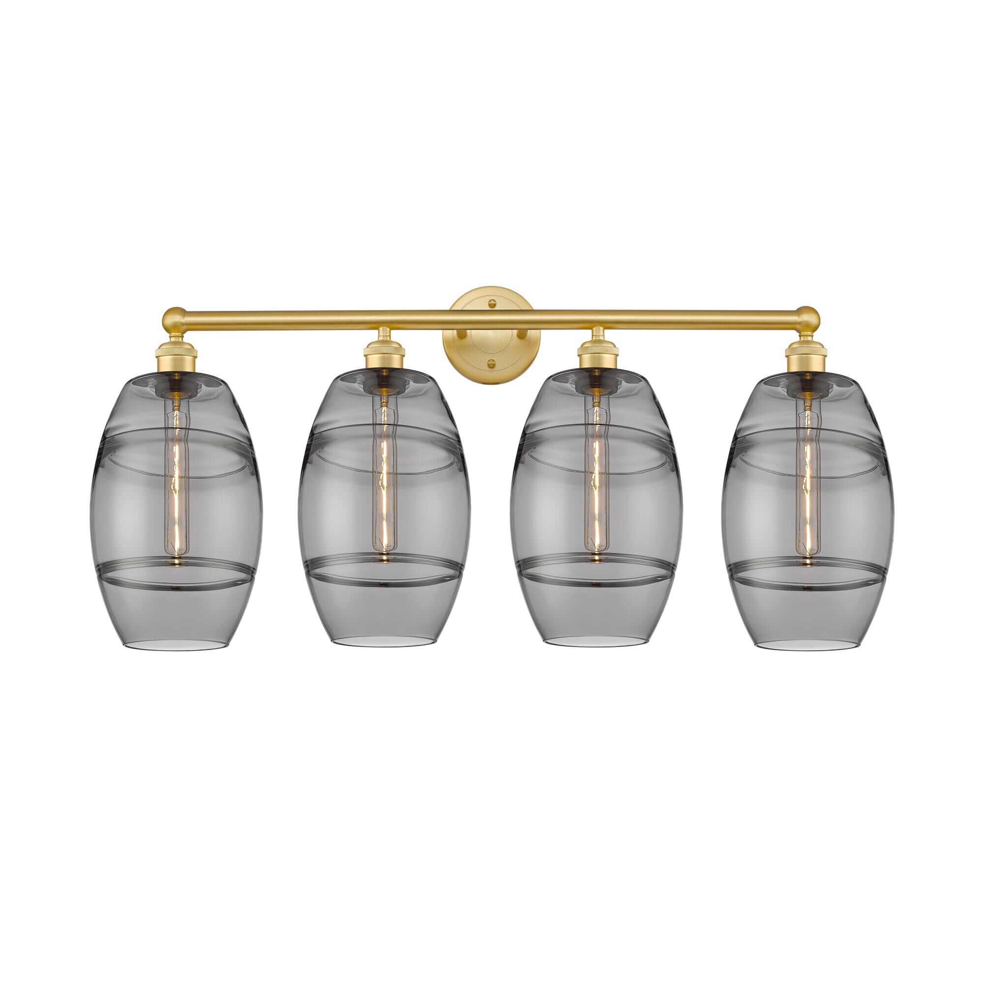 Shown in Satin Gold finish and Light Smoke glass