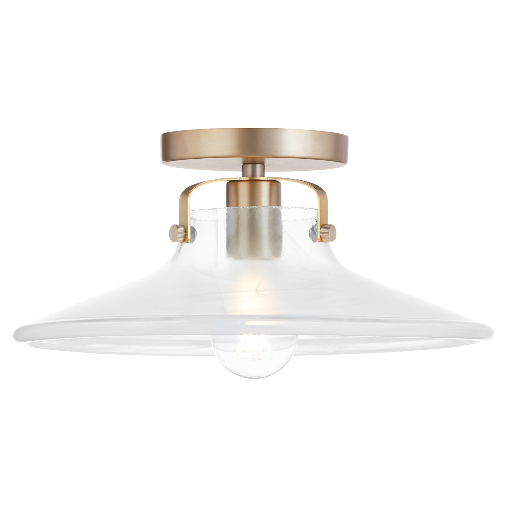 Shown in Aged Brass finish and Marbled Alabaster glass