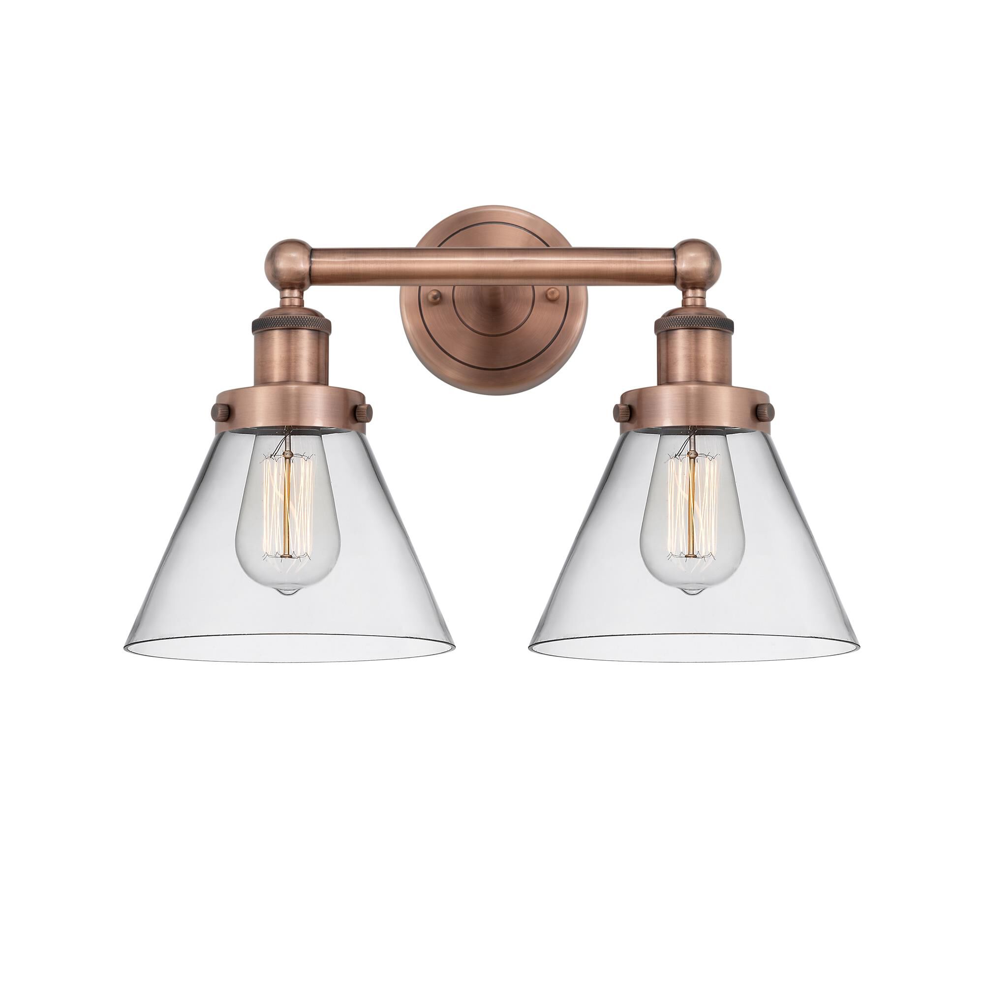 Shown in Antique Copper finish and Clear glass