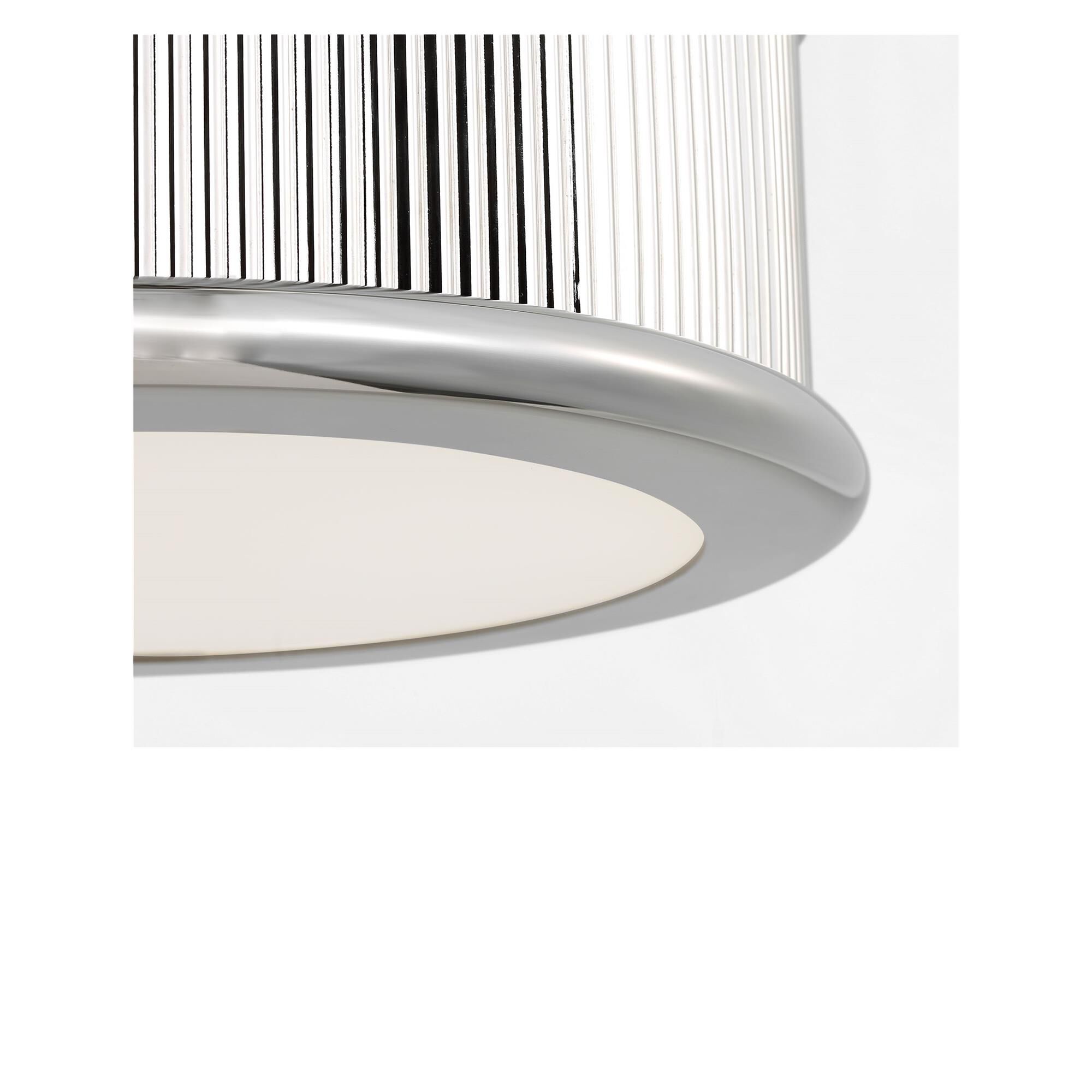Shown in Polished Nickel finish and Silk Screen White Inside, Clear Outside shade
