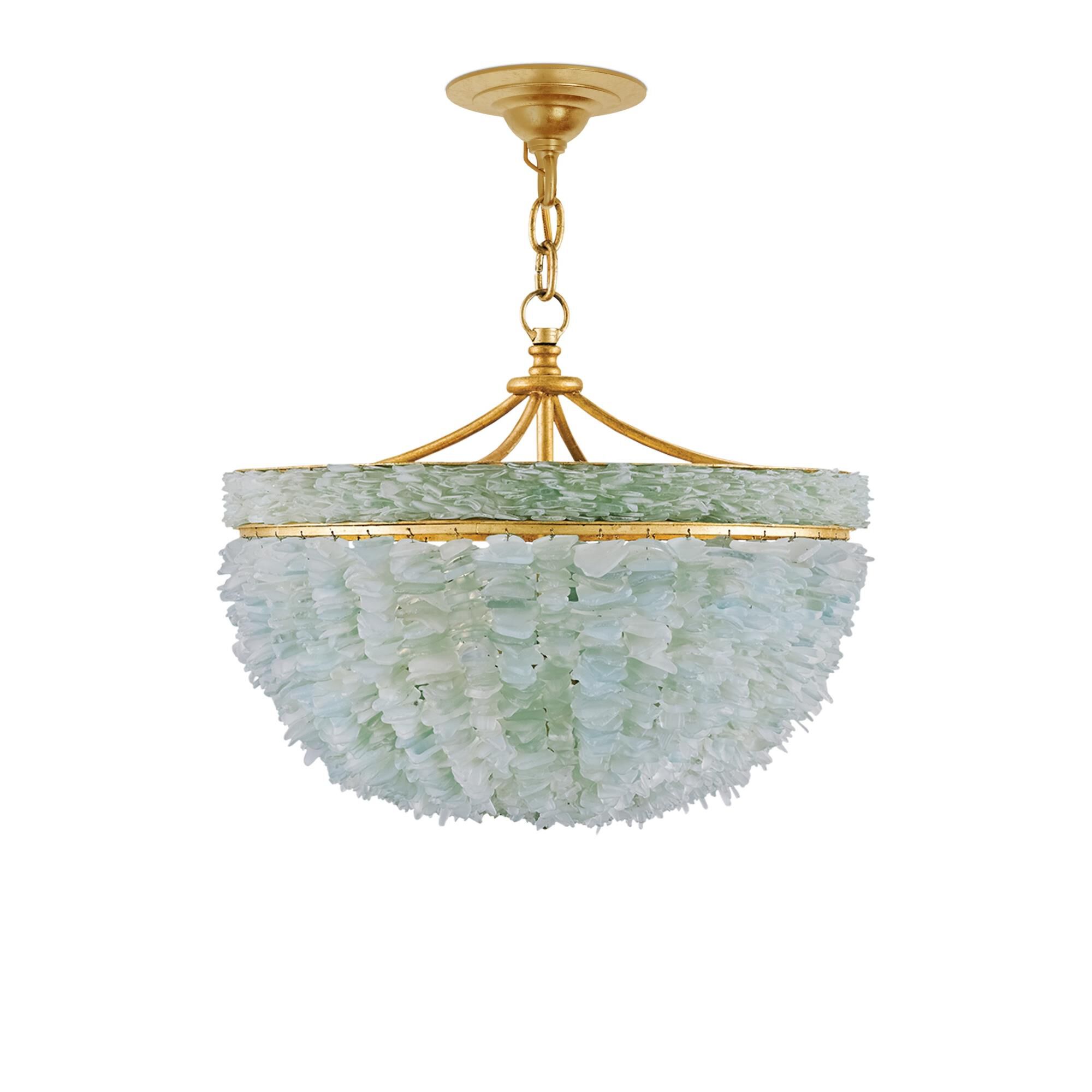 Shown in Contemporary Gold Leaf/Seaglass finish and Sea glass