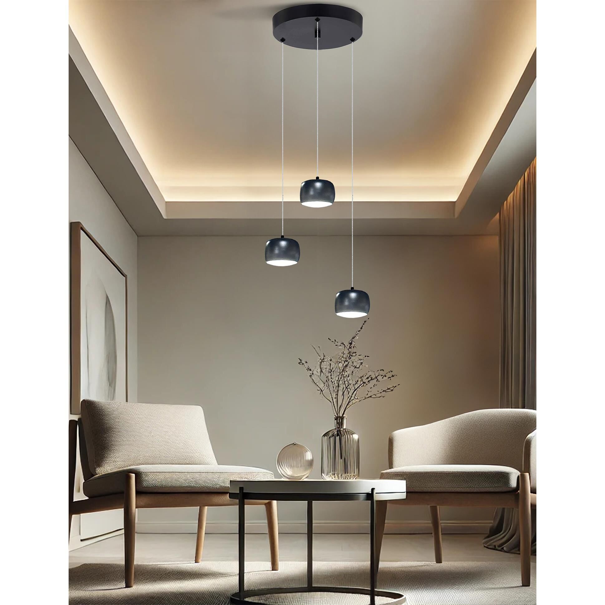 Frascati 11 Inch 3 Light LED Multi Light Pendant by Justice Design Group