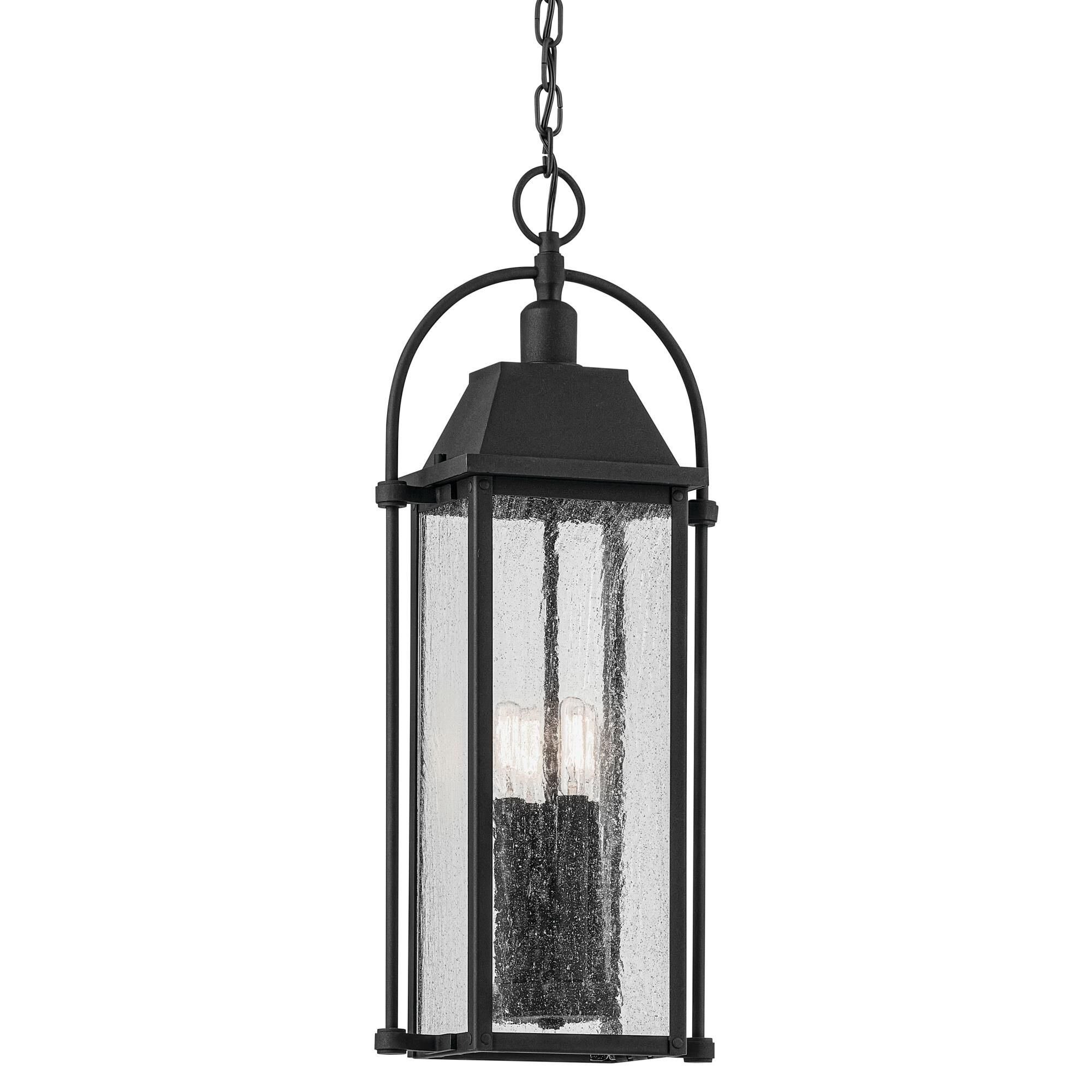 Shown in Textured Black finish and Clear Seeded glass