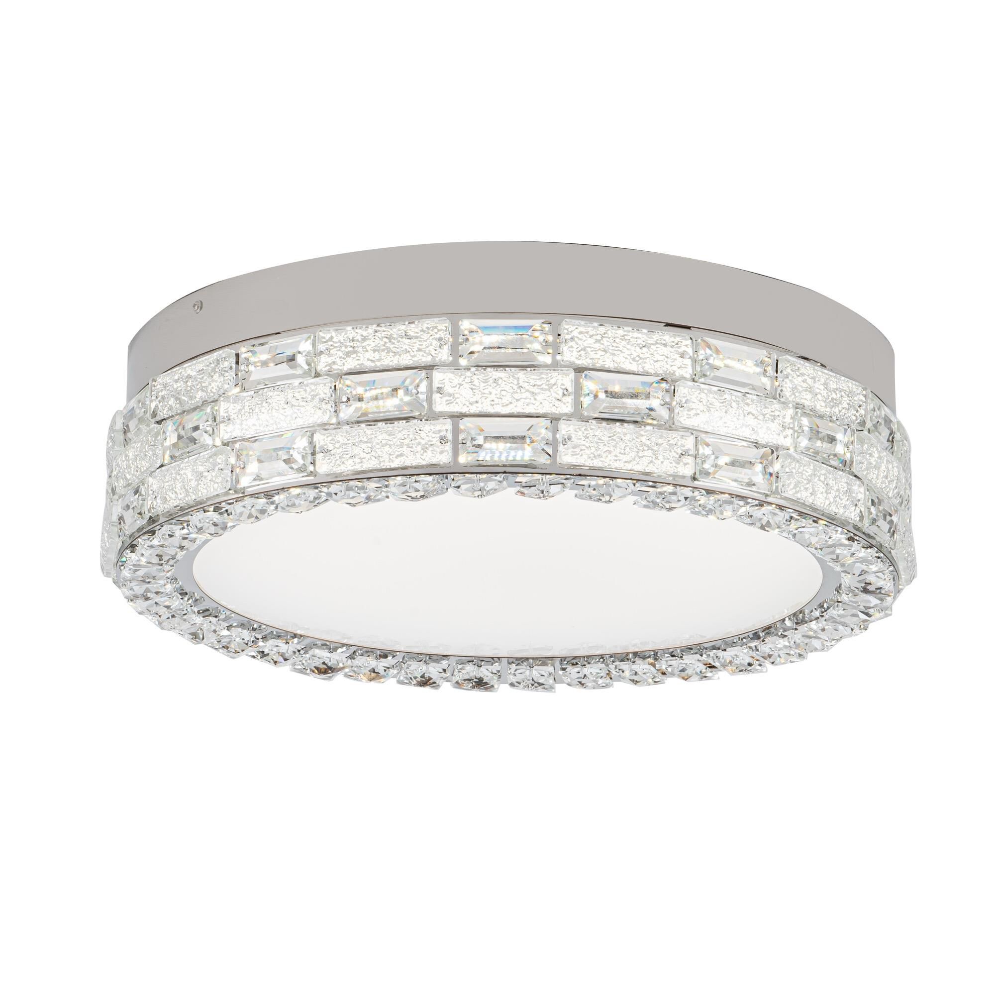 Shown in Chrome finish and Crystal glass