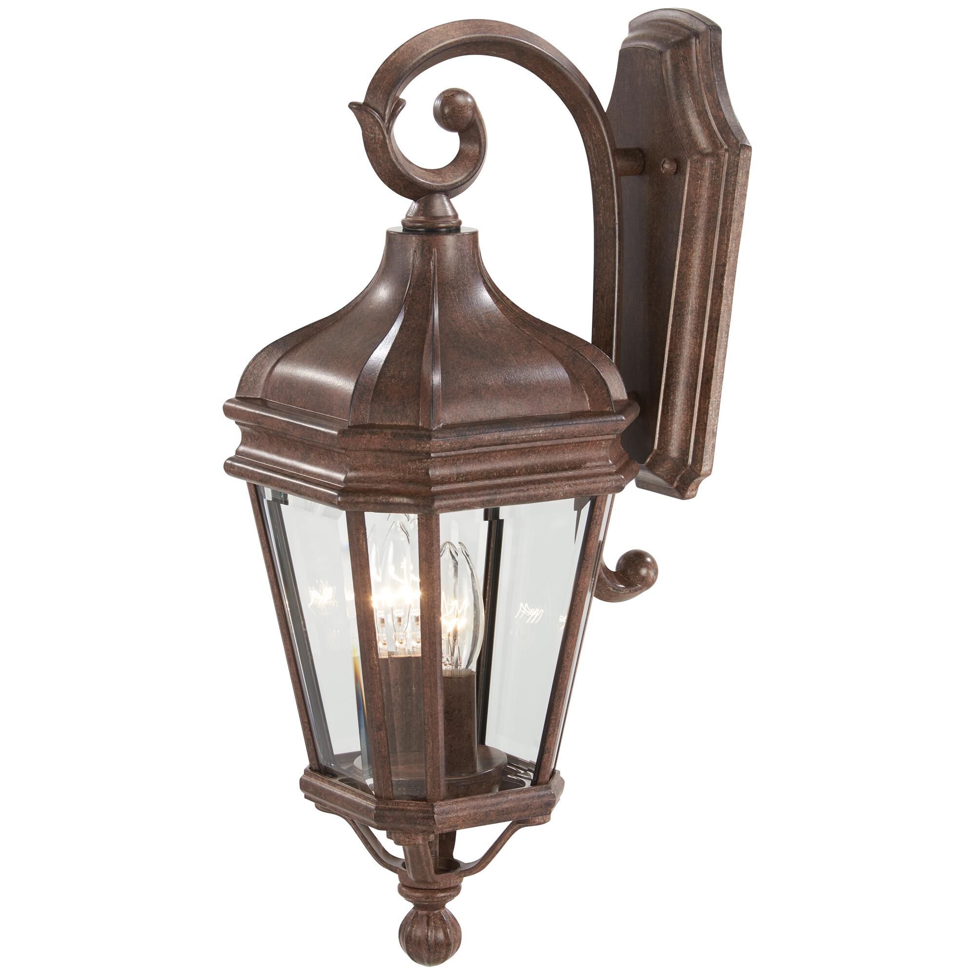 Shown in Vintage Rust finish and Clear Bevel glass