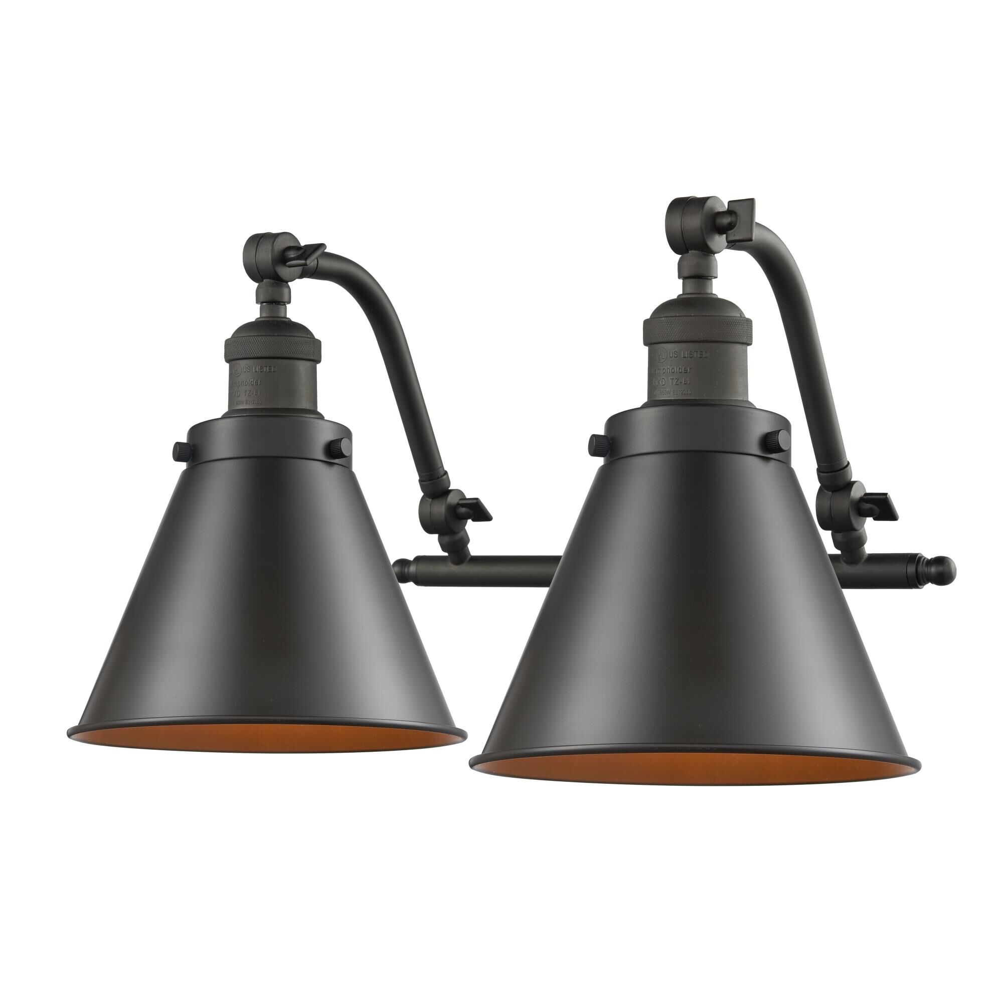 Shown in Oil Rubbed Bronze finish and Metal - Oil Rubbed Bronze - Cone shade