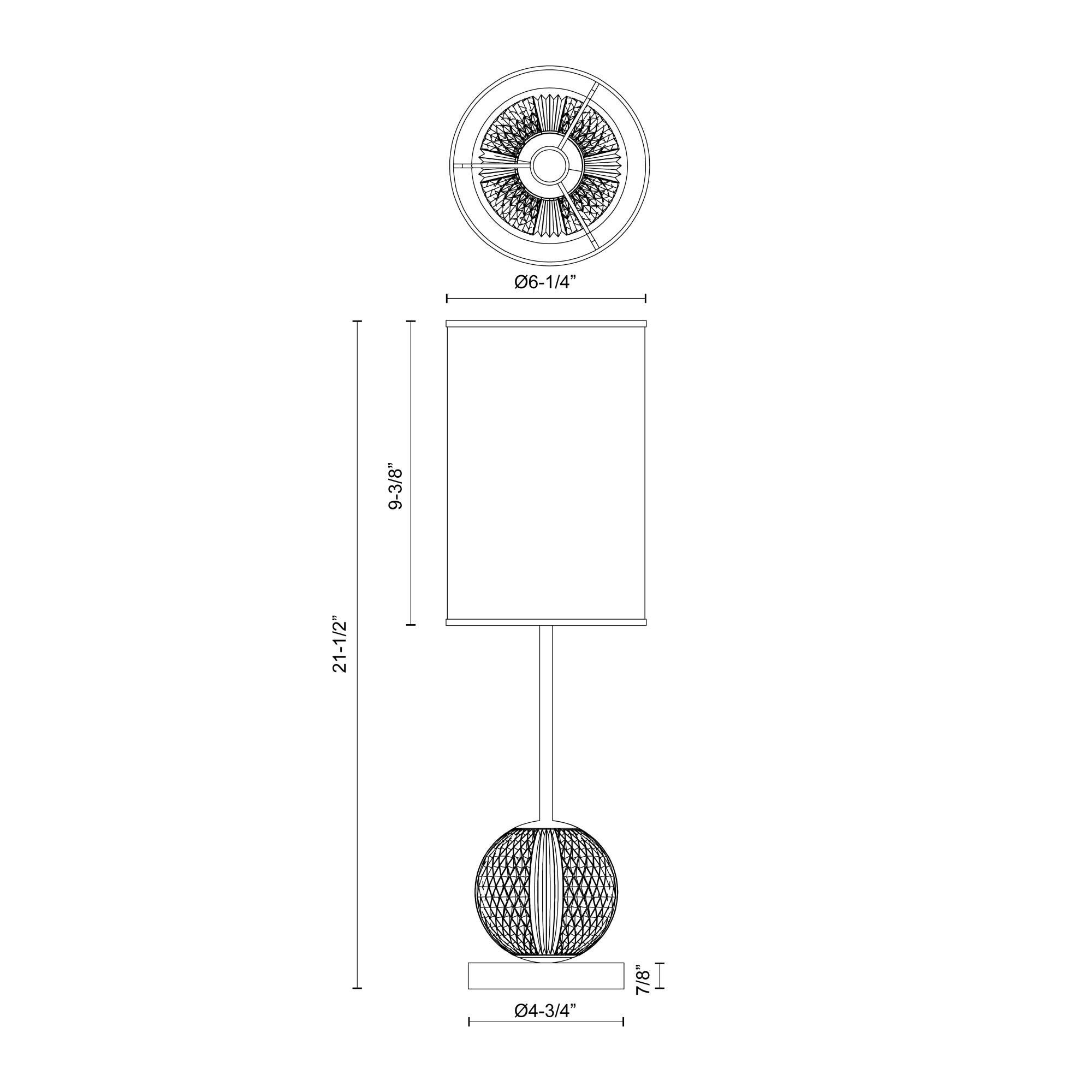 Shown in Nickel finish and White Linen shade