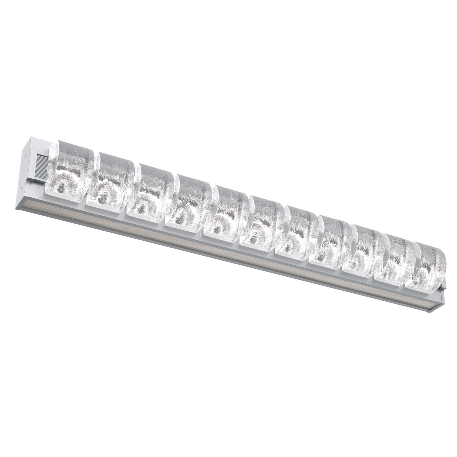 Shown in Classic Silver finish and Clear Rounded glass and Light Oak accent