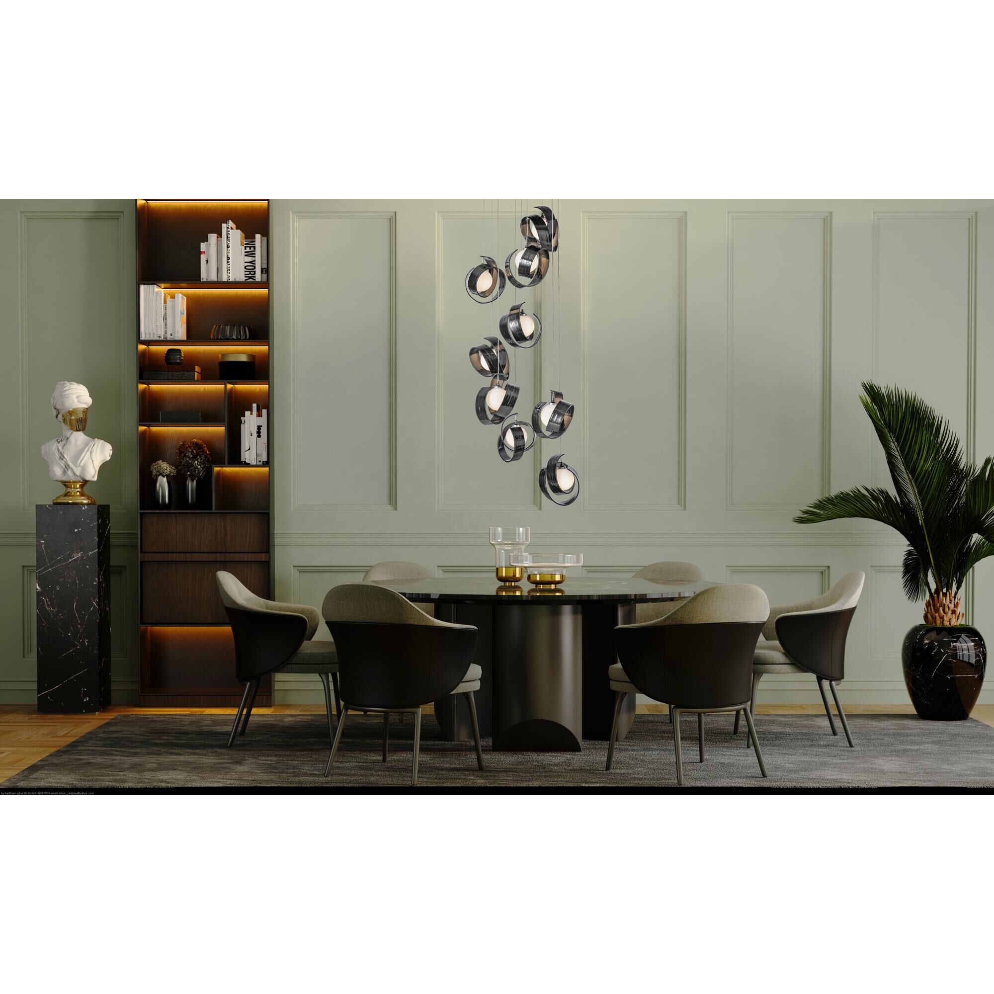 Shown in Ink finish and Opal glass