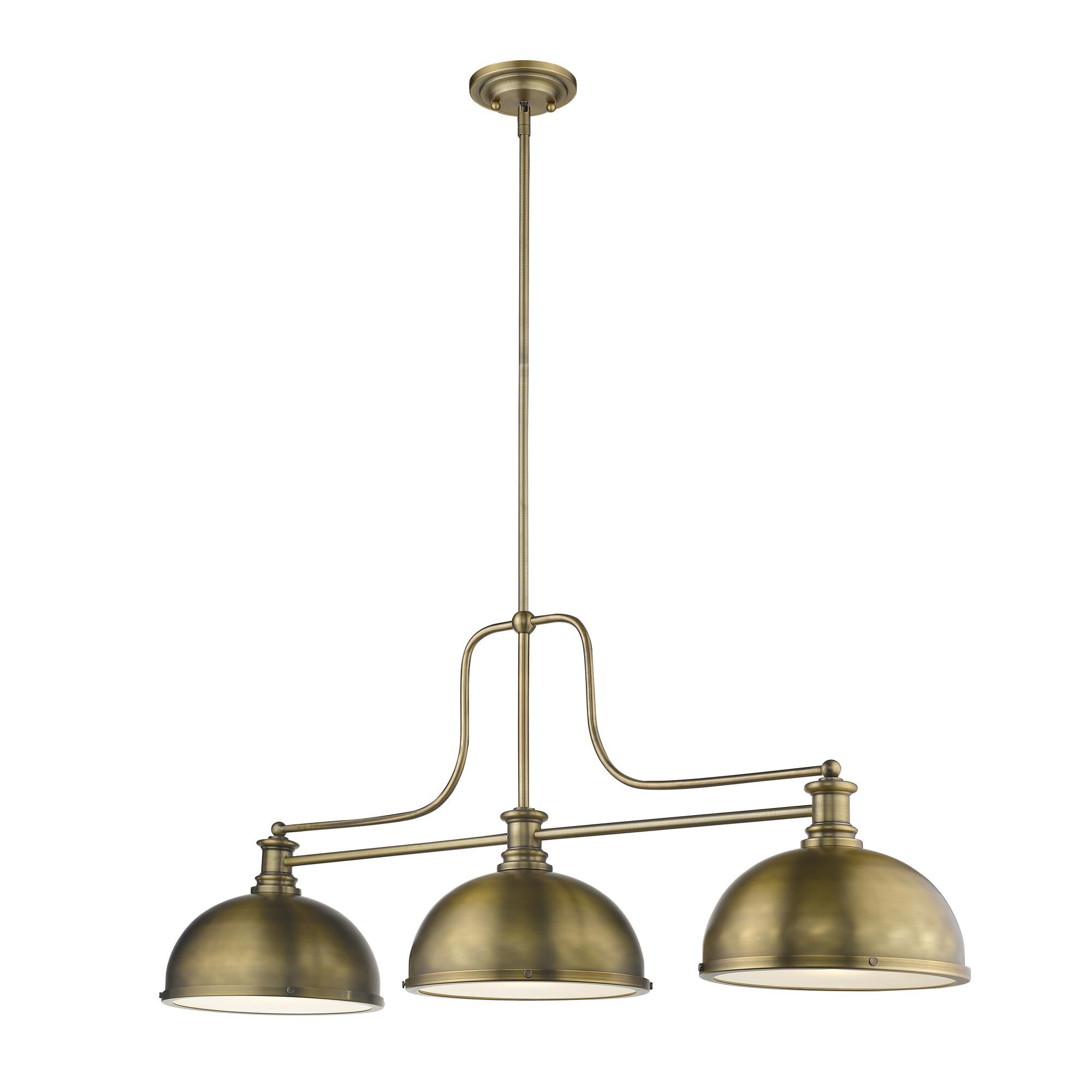 Shown in Heritage Brass finish and Metal + glass and Metal + Glass shade