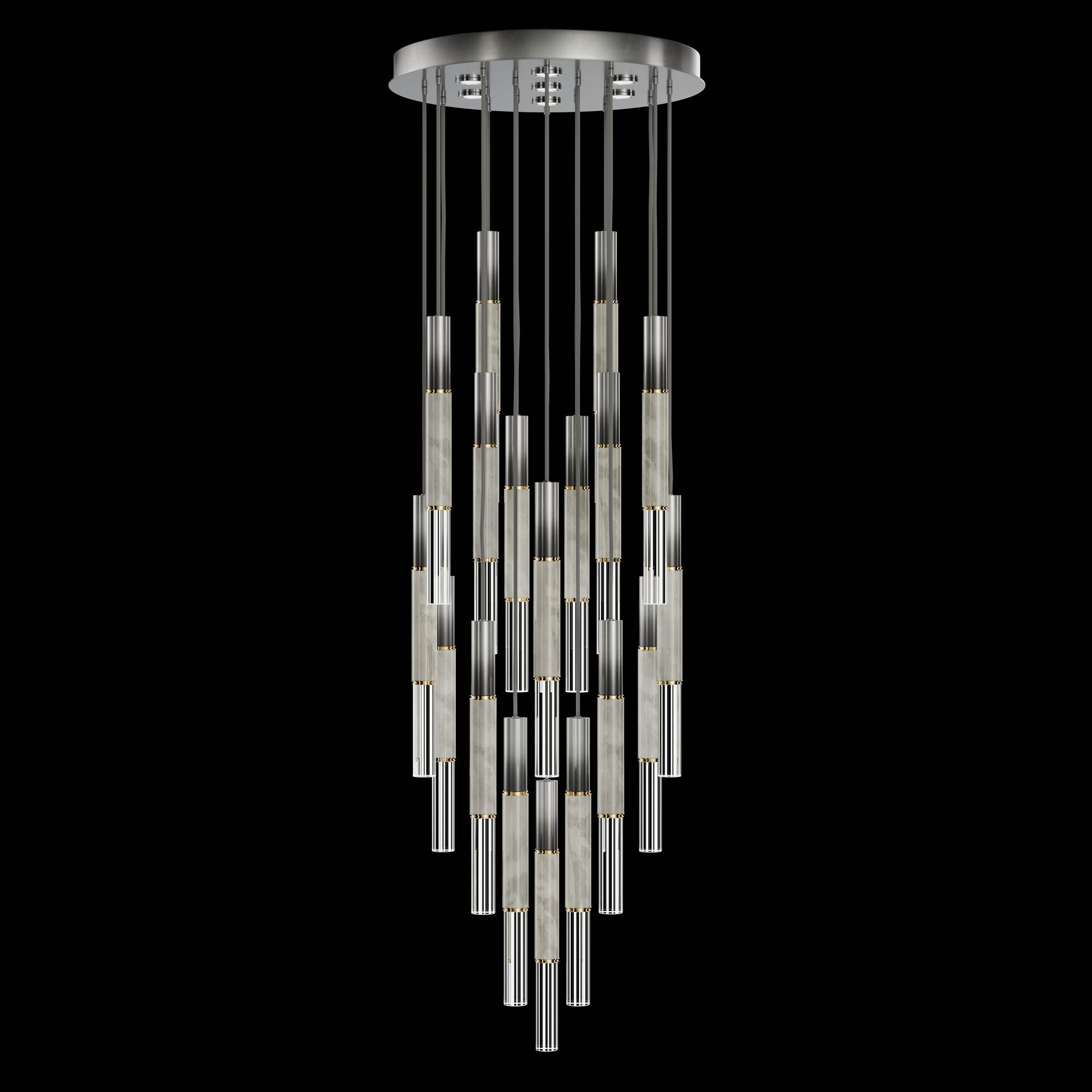 Shown in Silver finish and True crystal and False glass