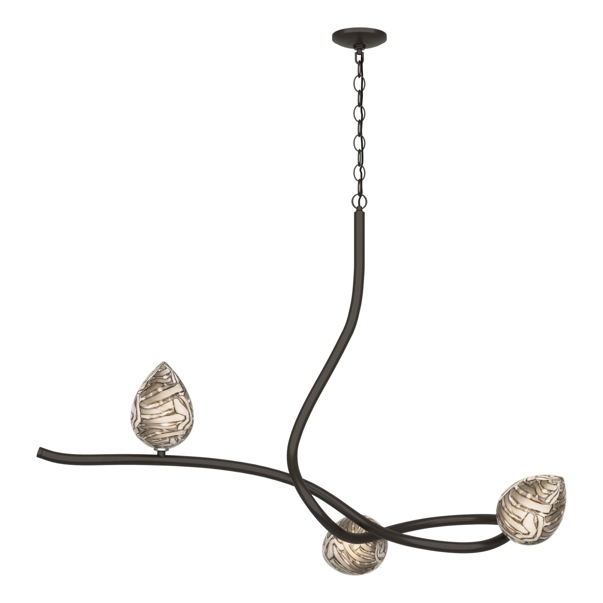 Shown in Oil Rubbed Bronze finish and Grey With Black Swirl glass