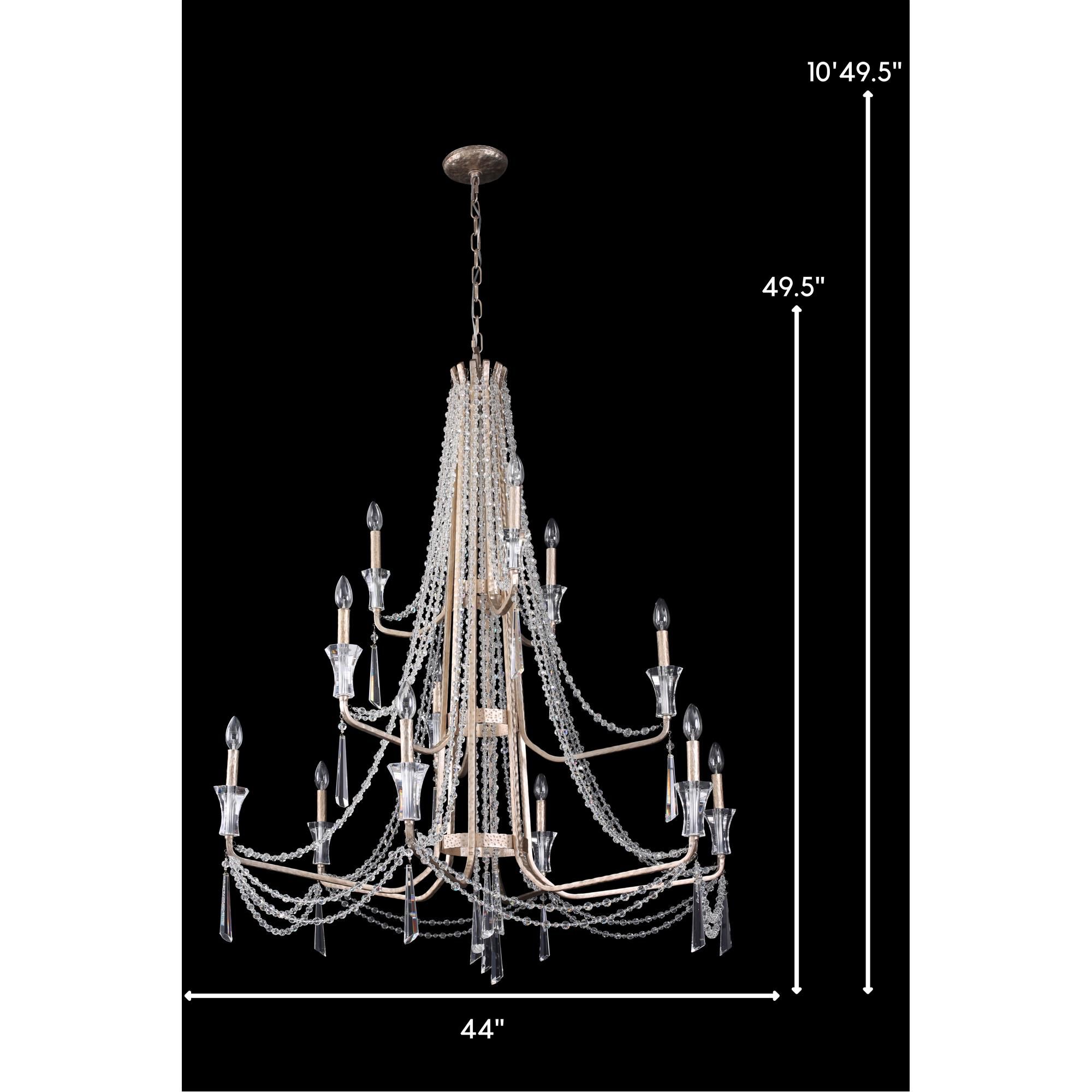 Shown in Transcend Silver finish and Clear crystal