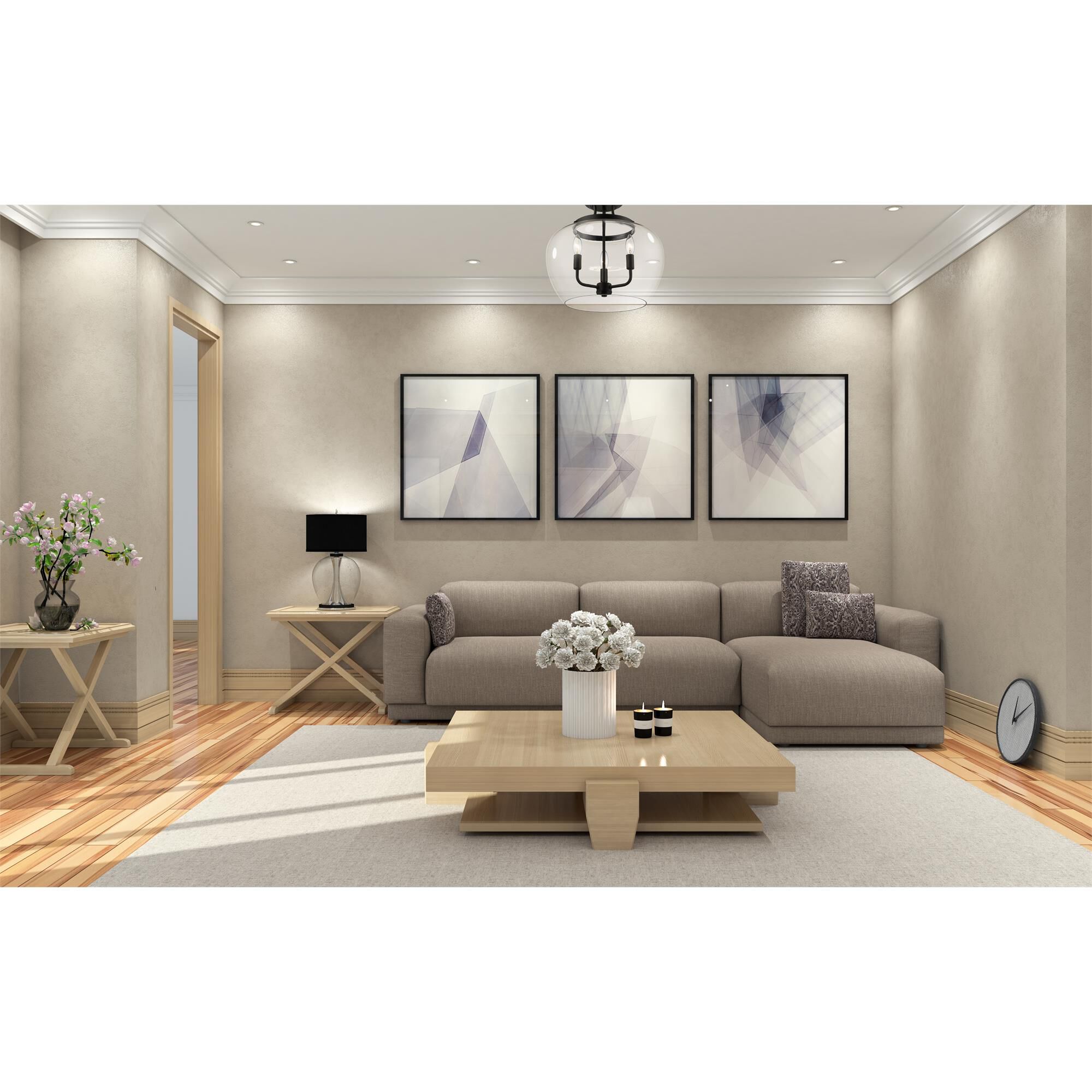 Shown in Matte Black finish and Glass shade