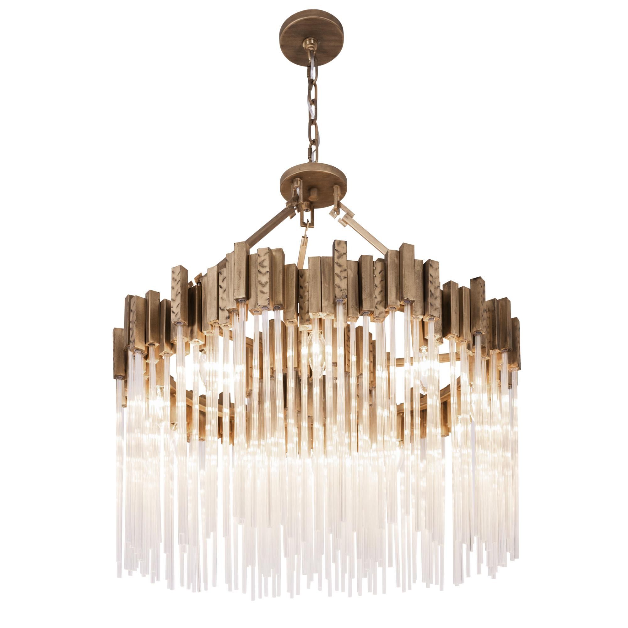 Shown in Havana Gold finish and Clear Fluted glass