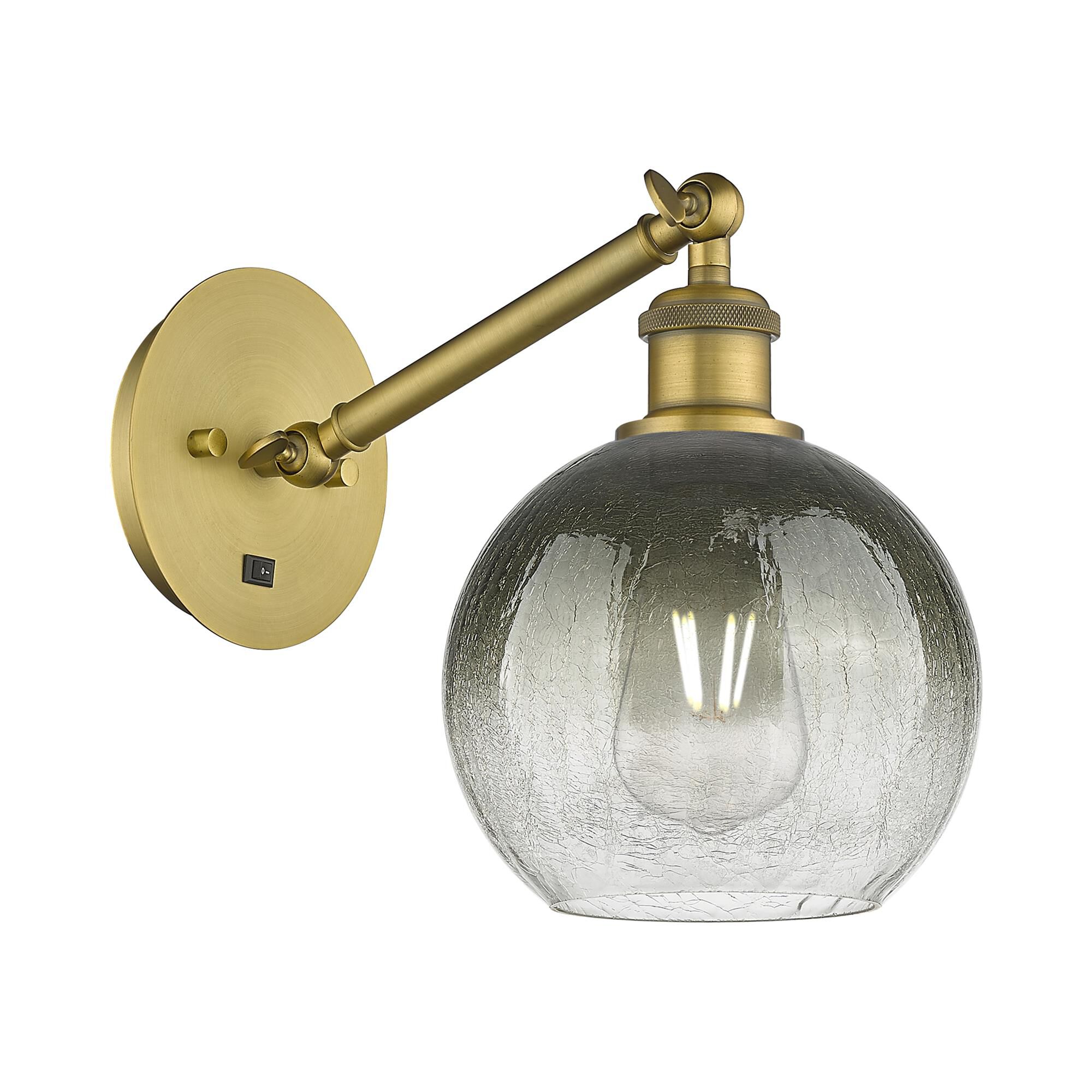 Shown in Brushed Brass finish and Slate glass