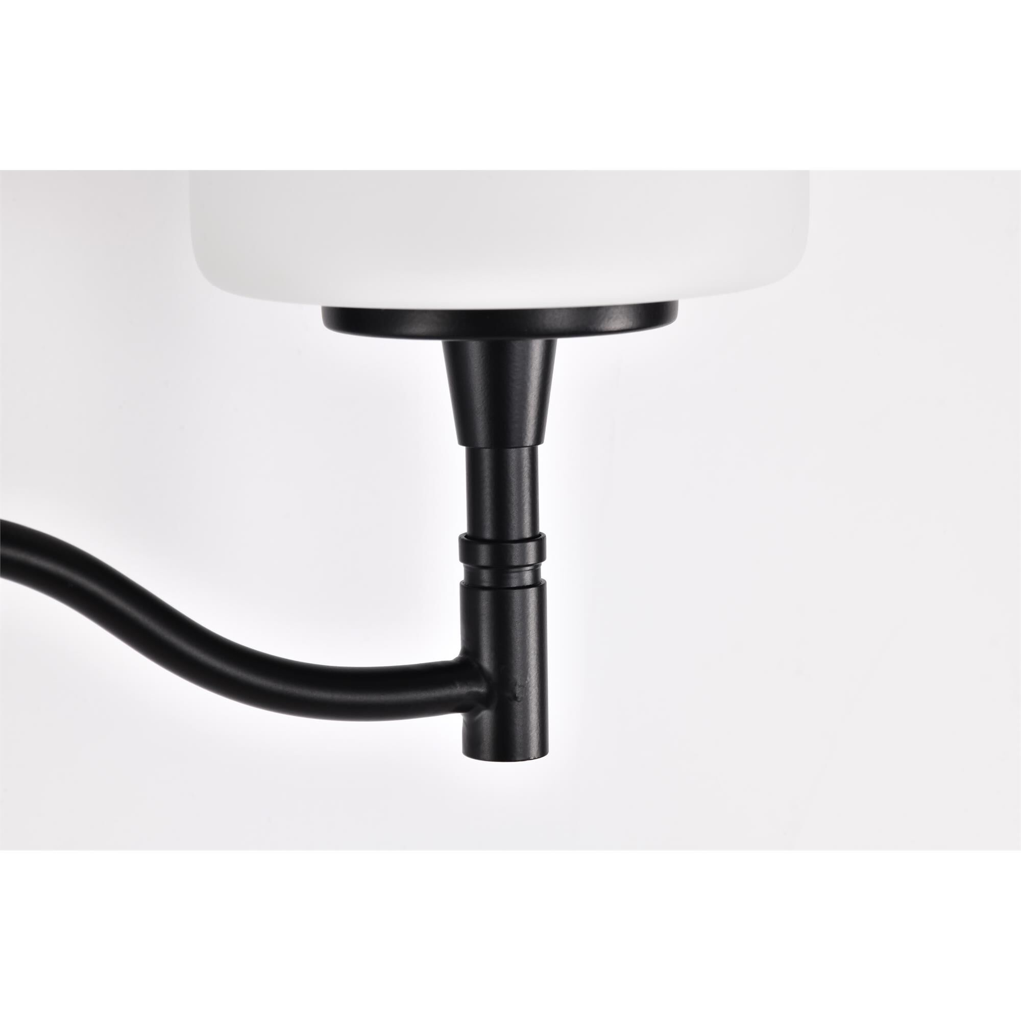 Shown in Matte Black finish and White Opal glass