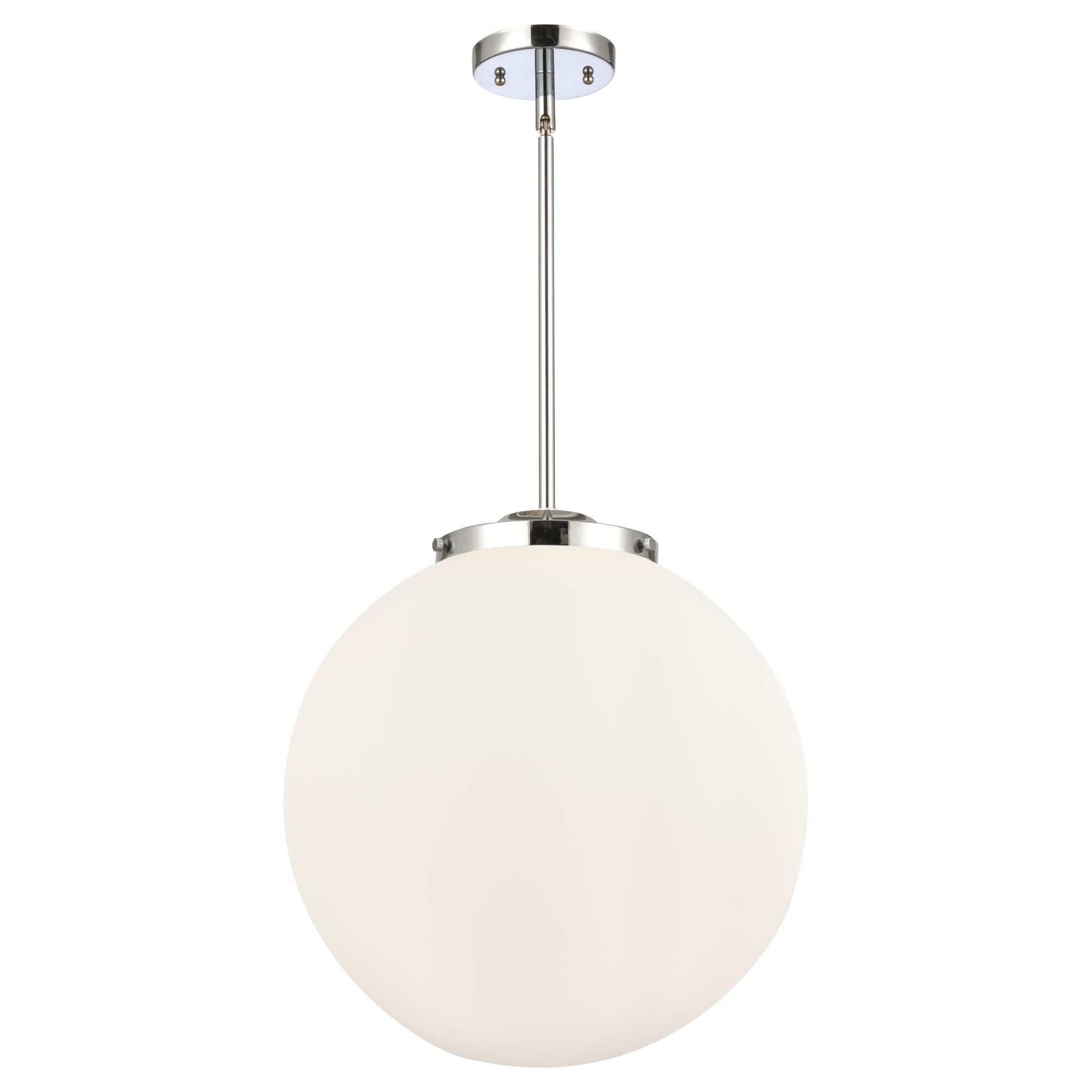 Shown in Polished Chrome finish and Matte White glass