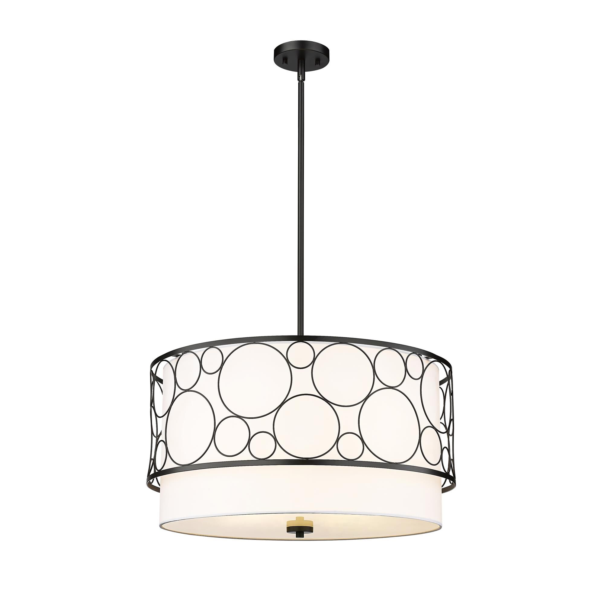 Shown in Matte Black finish and White glass and White shade