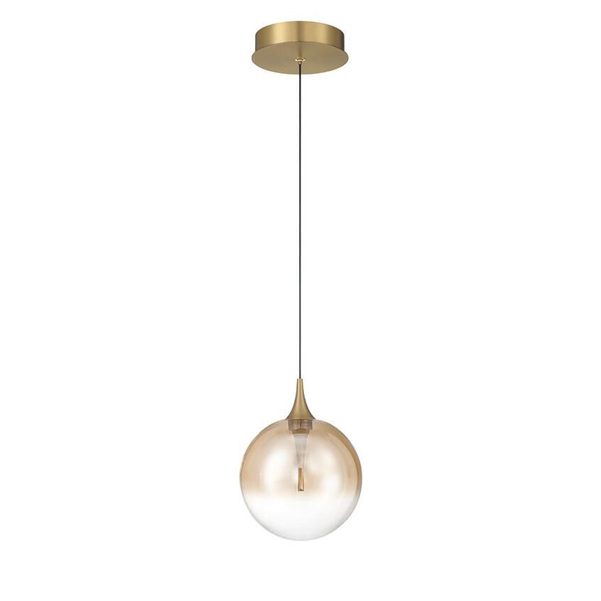 Shown in Gold finish and Amber glass