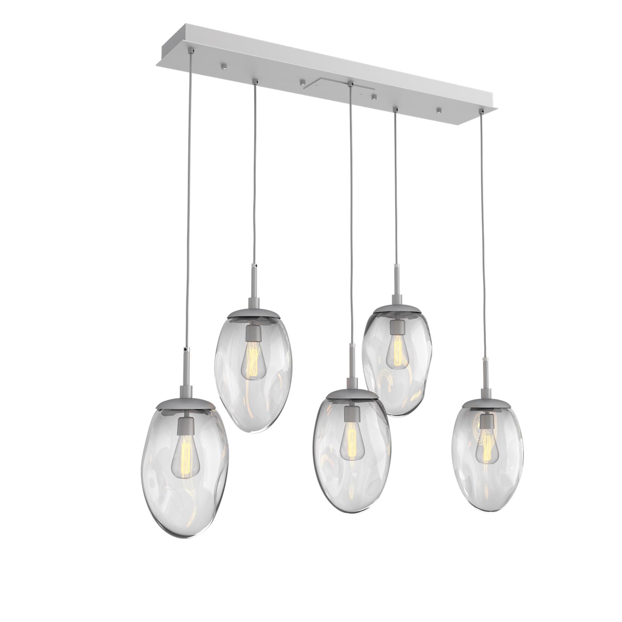 Shown in Classic Silver finish and Clear Blown glass