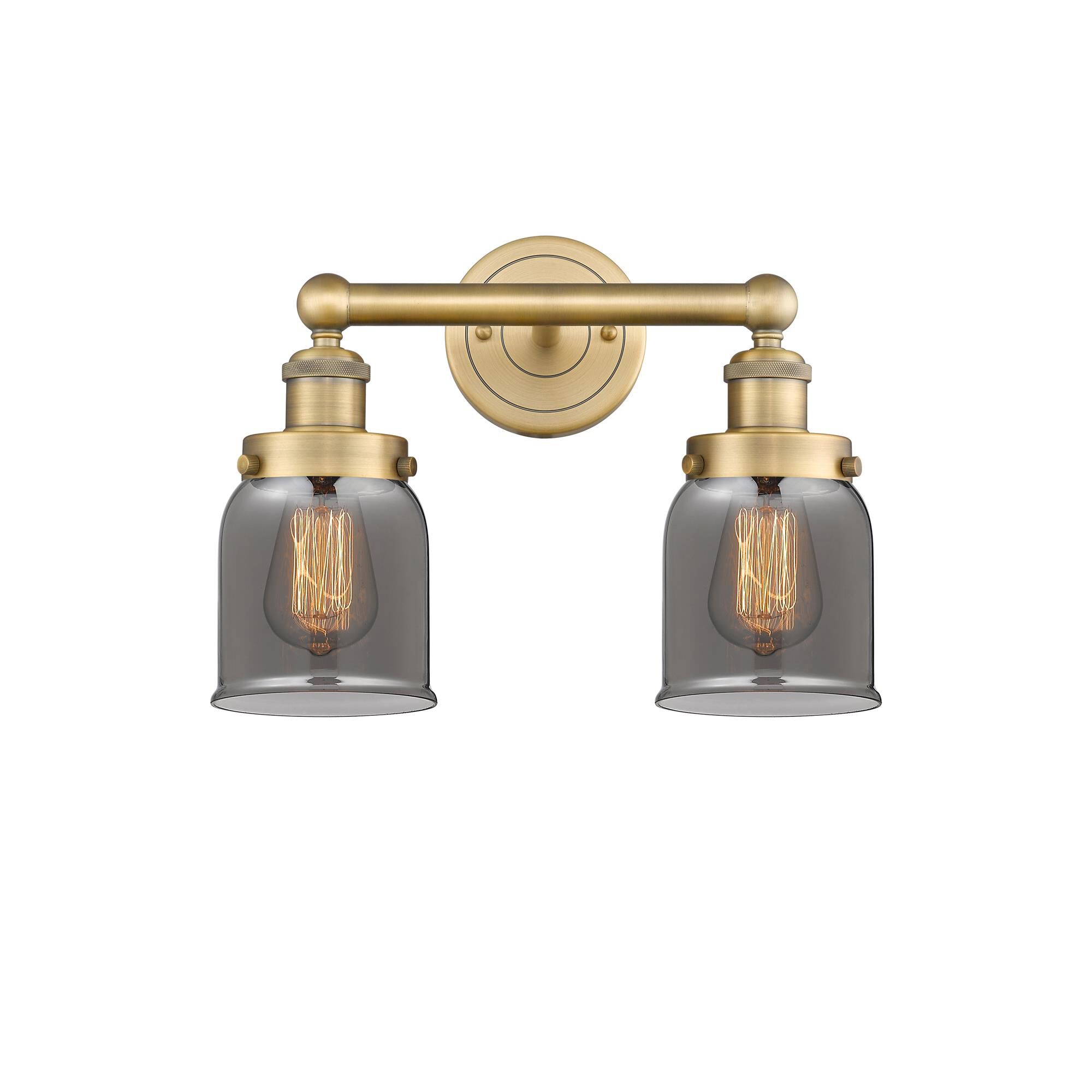 Shown in Brushed Brass finish and Plated Smoke glass