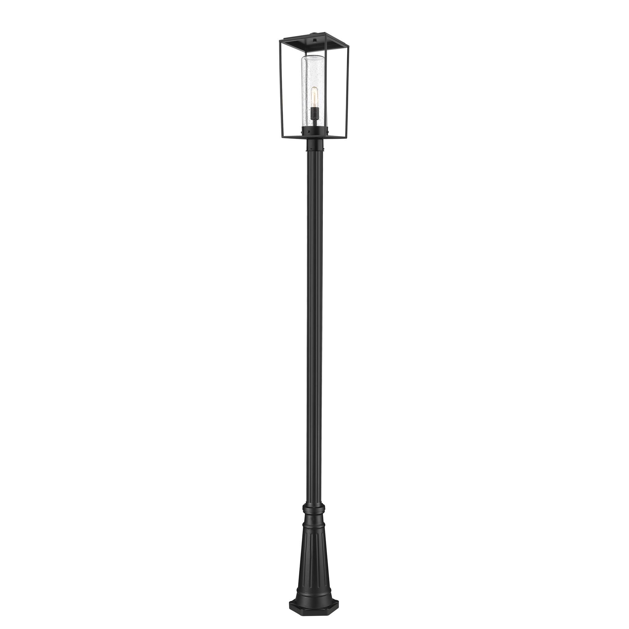 Shown in Black finish and Glass shade