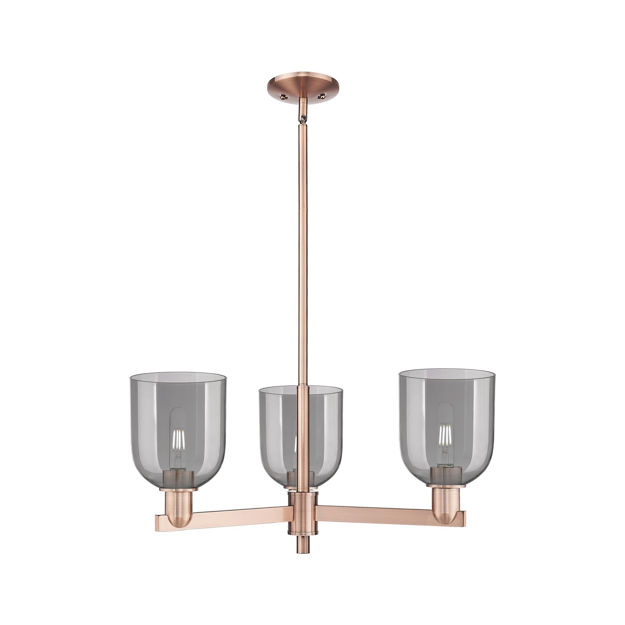 Shown in Antique Copper finish and Light Smoke glass