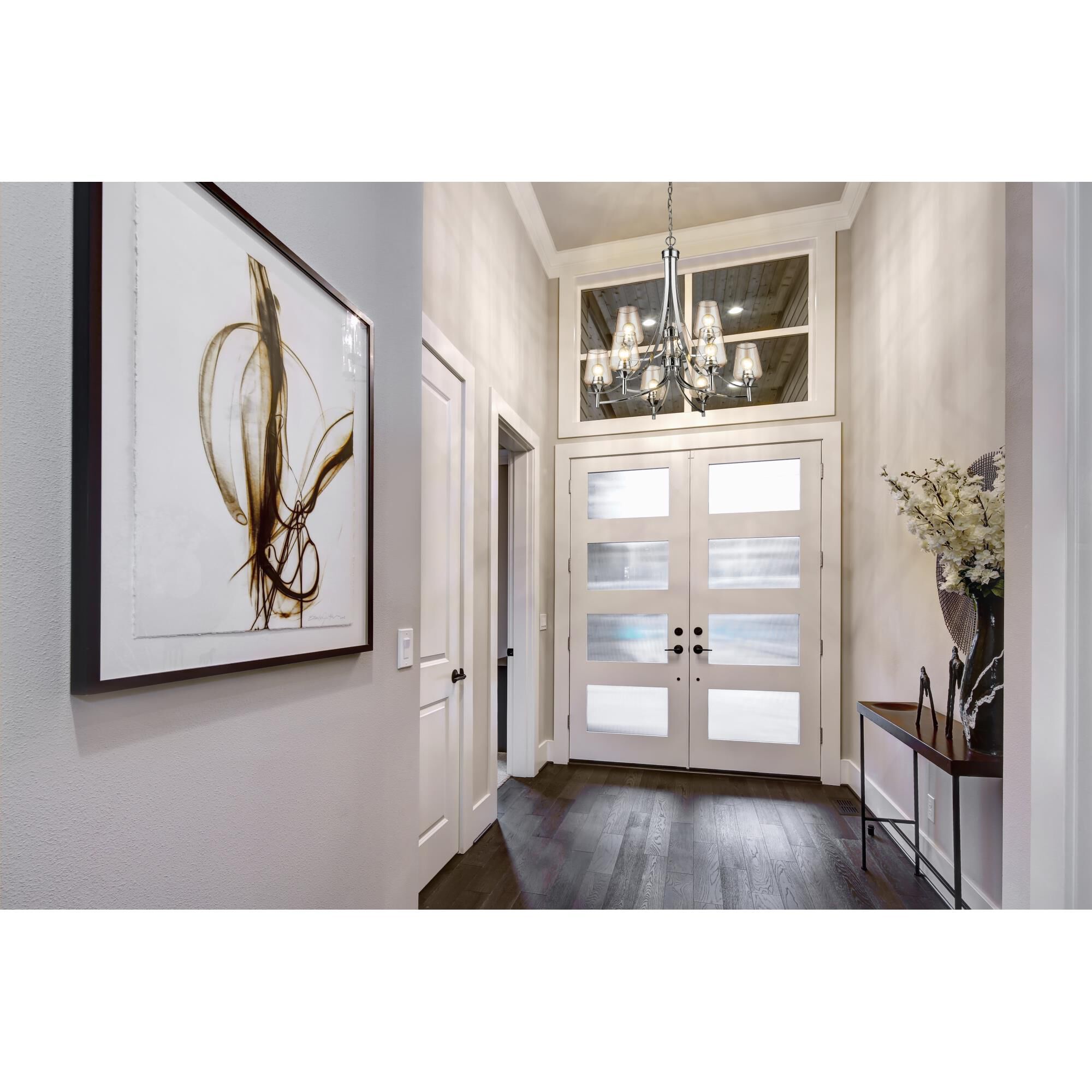 Shown in Chrome finish and Clear glass and No Shade shade