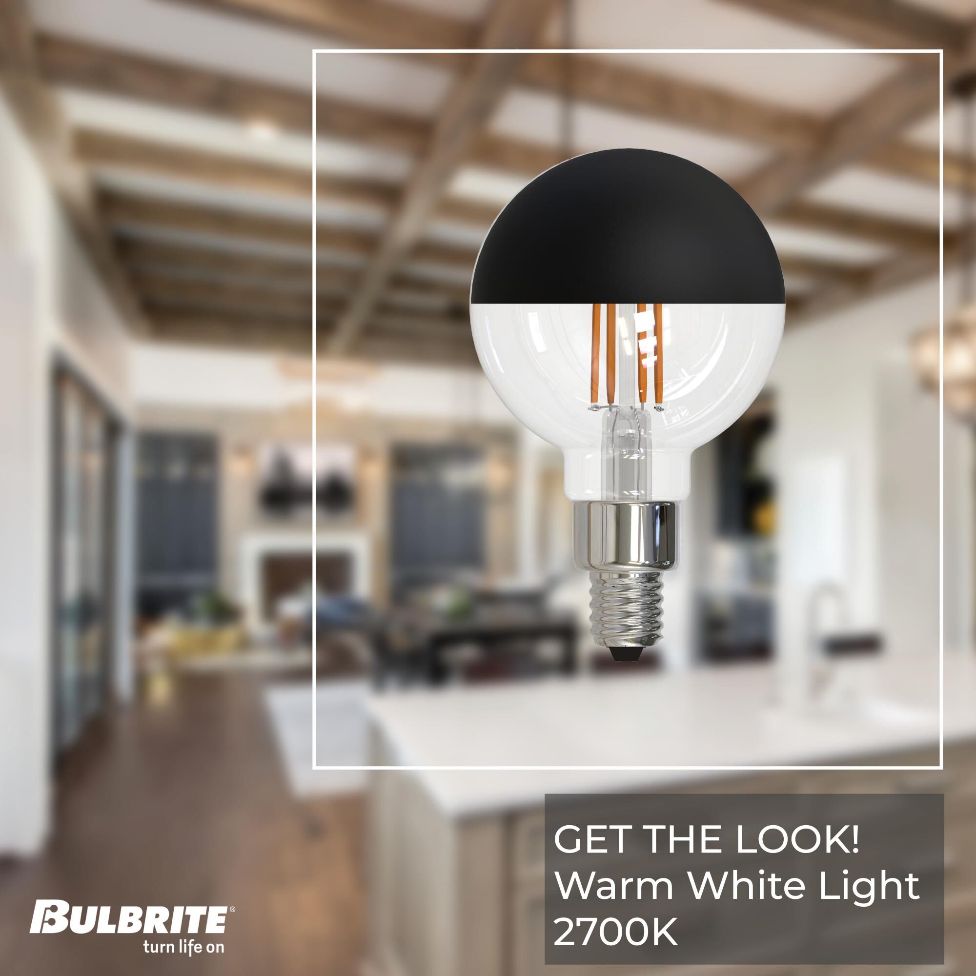 Half Black G16 Base E12 2700K LED Light Bulb by Bulbrite
