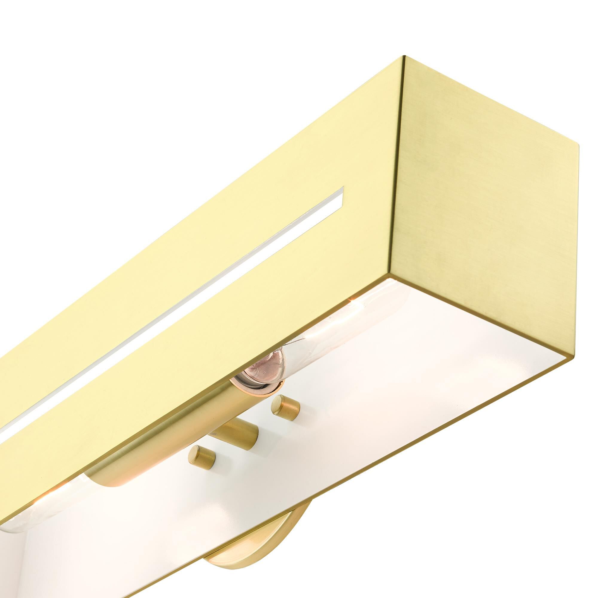 Shown in Satin Brass finish and Hand Welded Satin Brass  With Shiny White Finish Inside shade