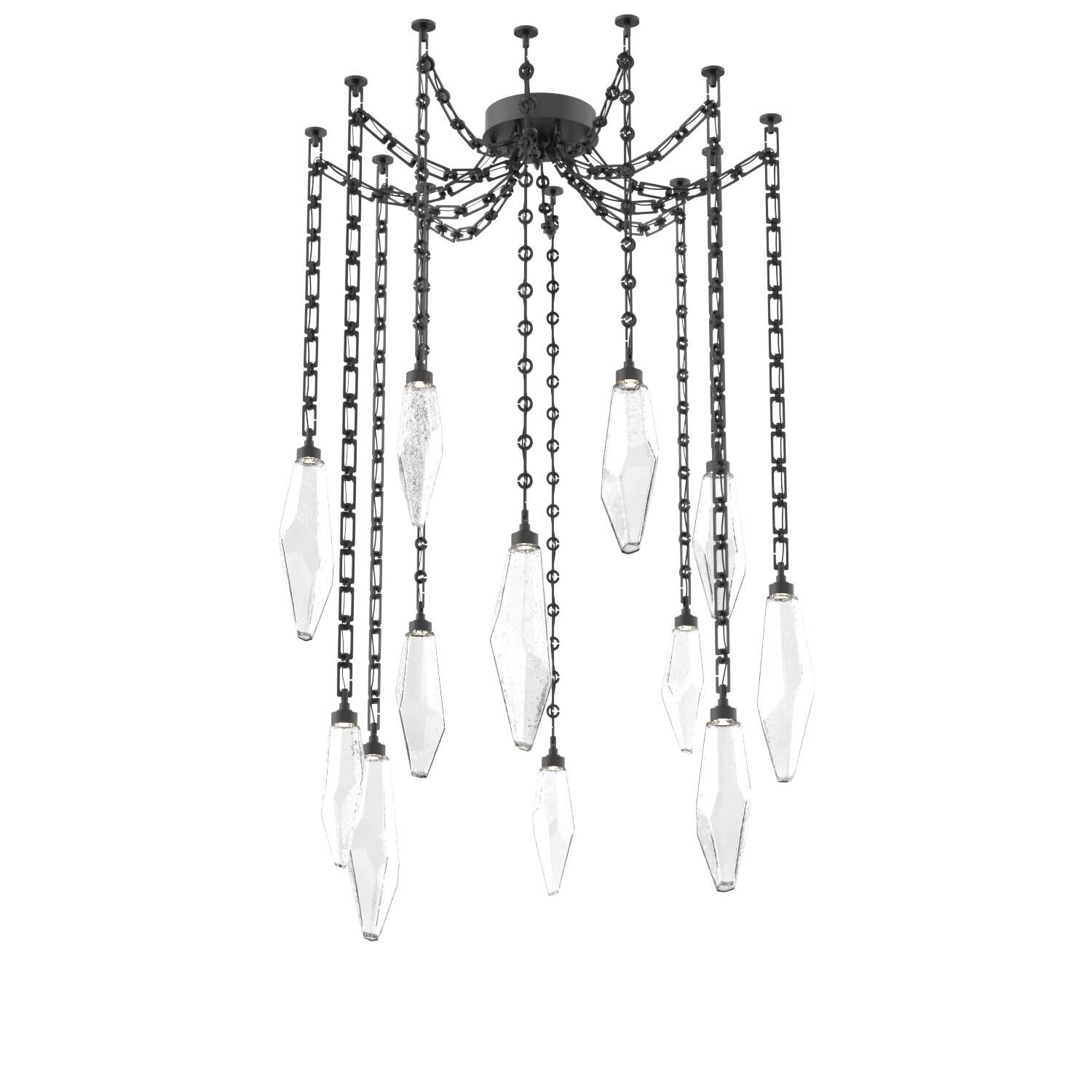 Levi Wilson Rock Crystal 14 Inch Multi Pendant Light by Hammerton Studio