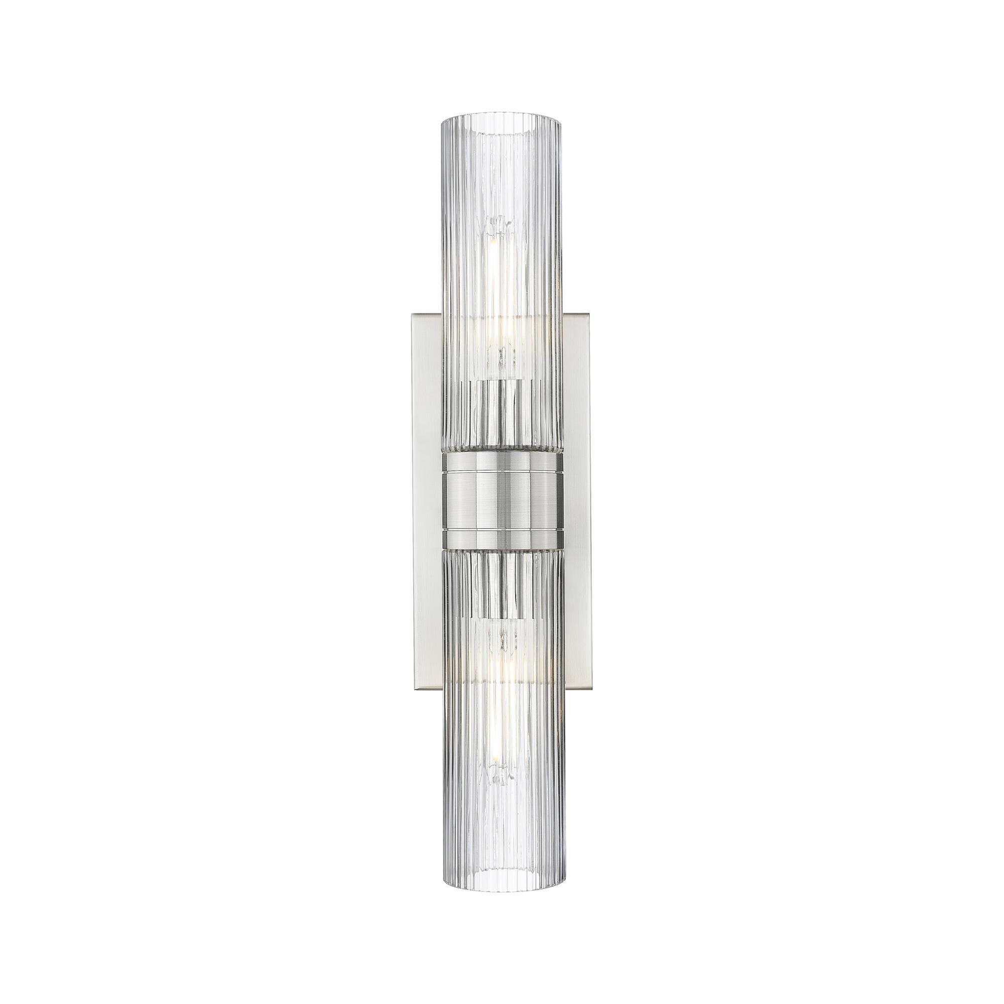 Shown in Satin Nickel finish and Striped Clear glass