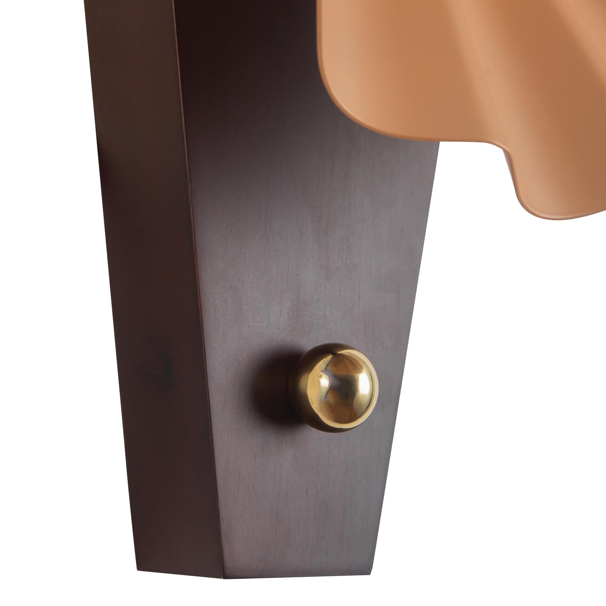 Shown in Peach finish and Matte Opal glass