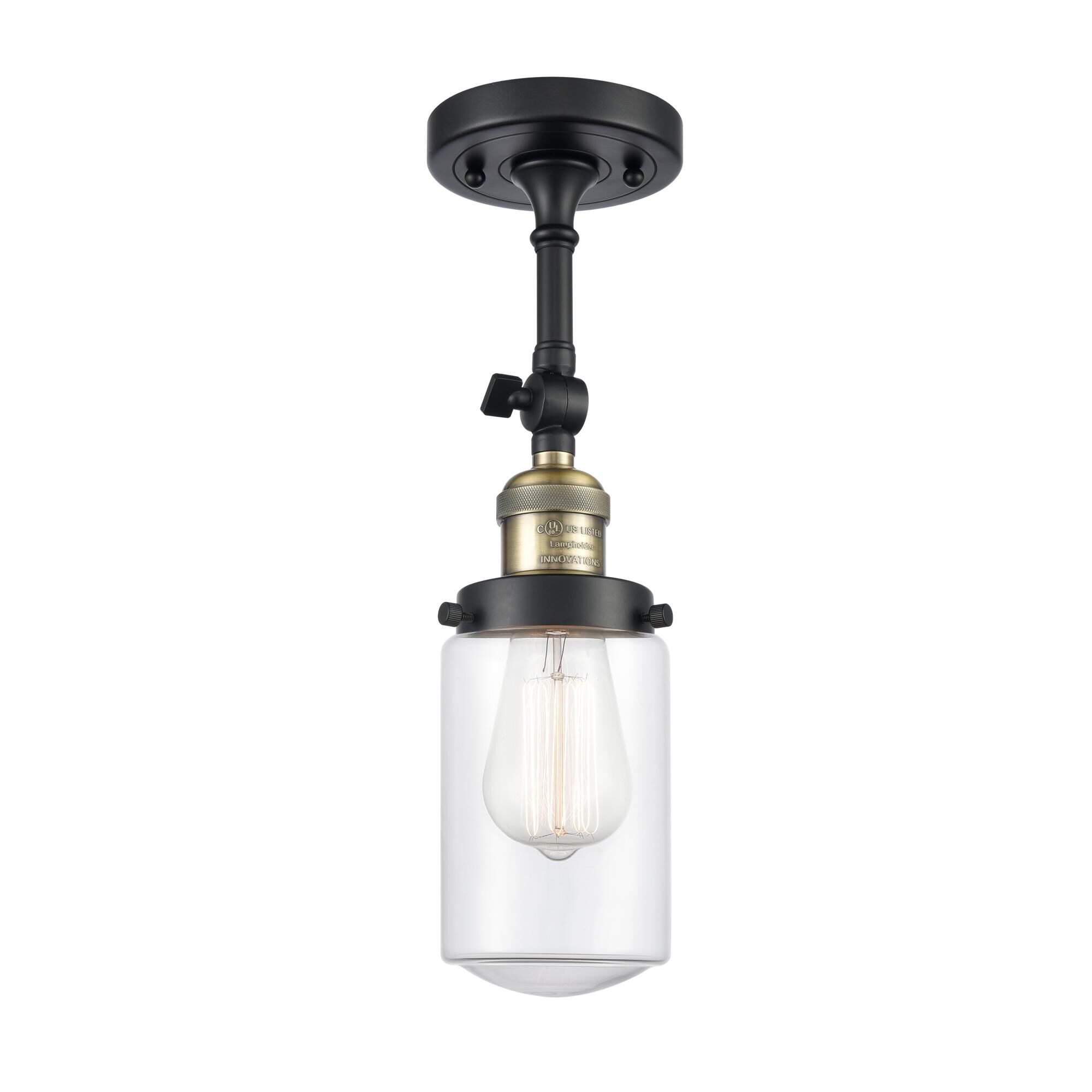 Shown in Black Antique Brass finish and Schoolhouse glass and Glass shade