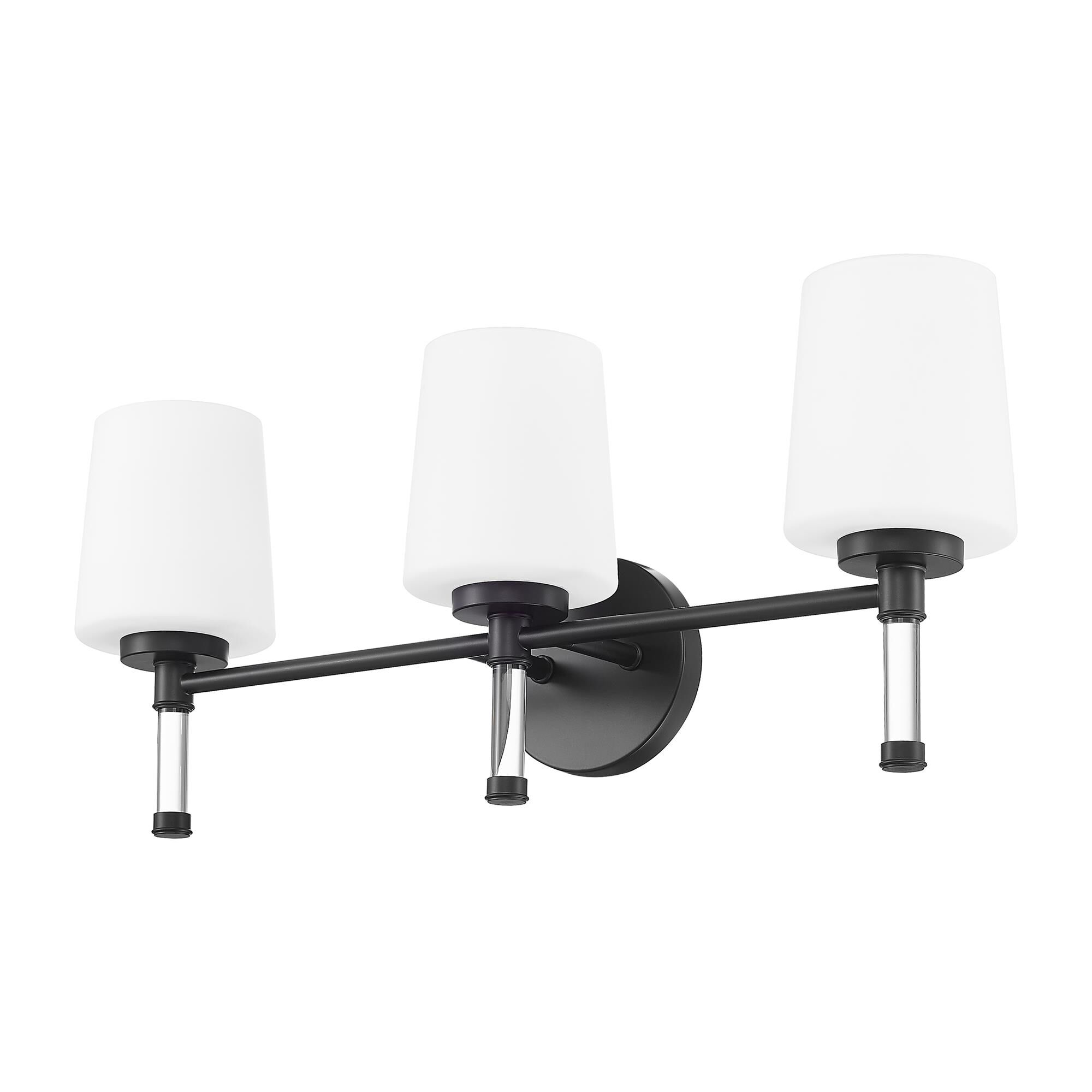 Shown in Matte Black finish and White Opal glass