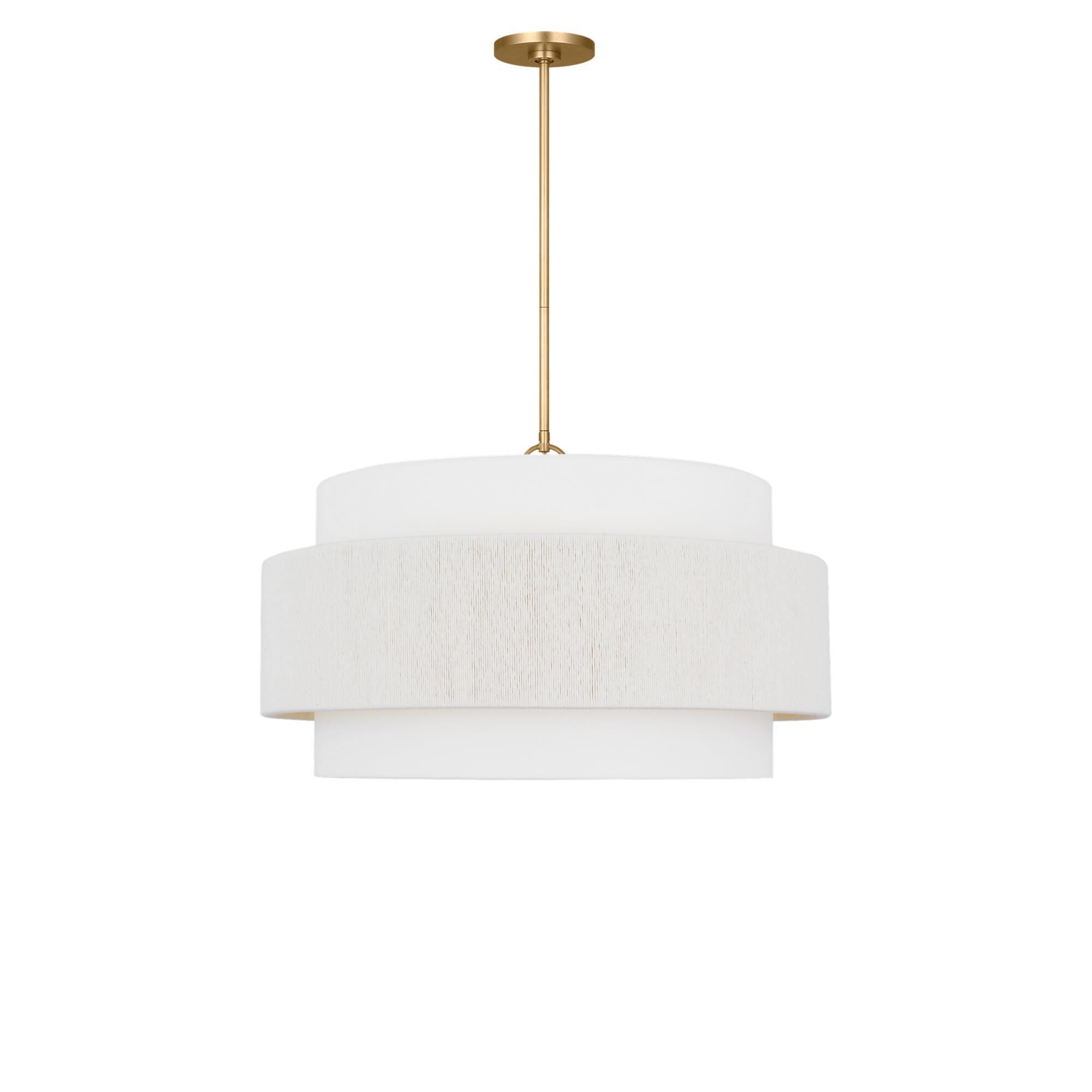 Shown in Gild finish and White Linen Fabric shade