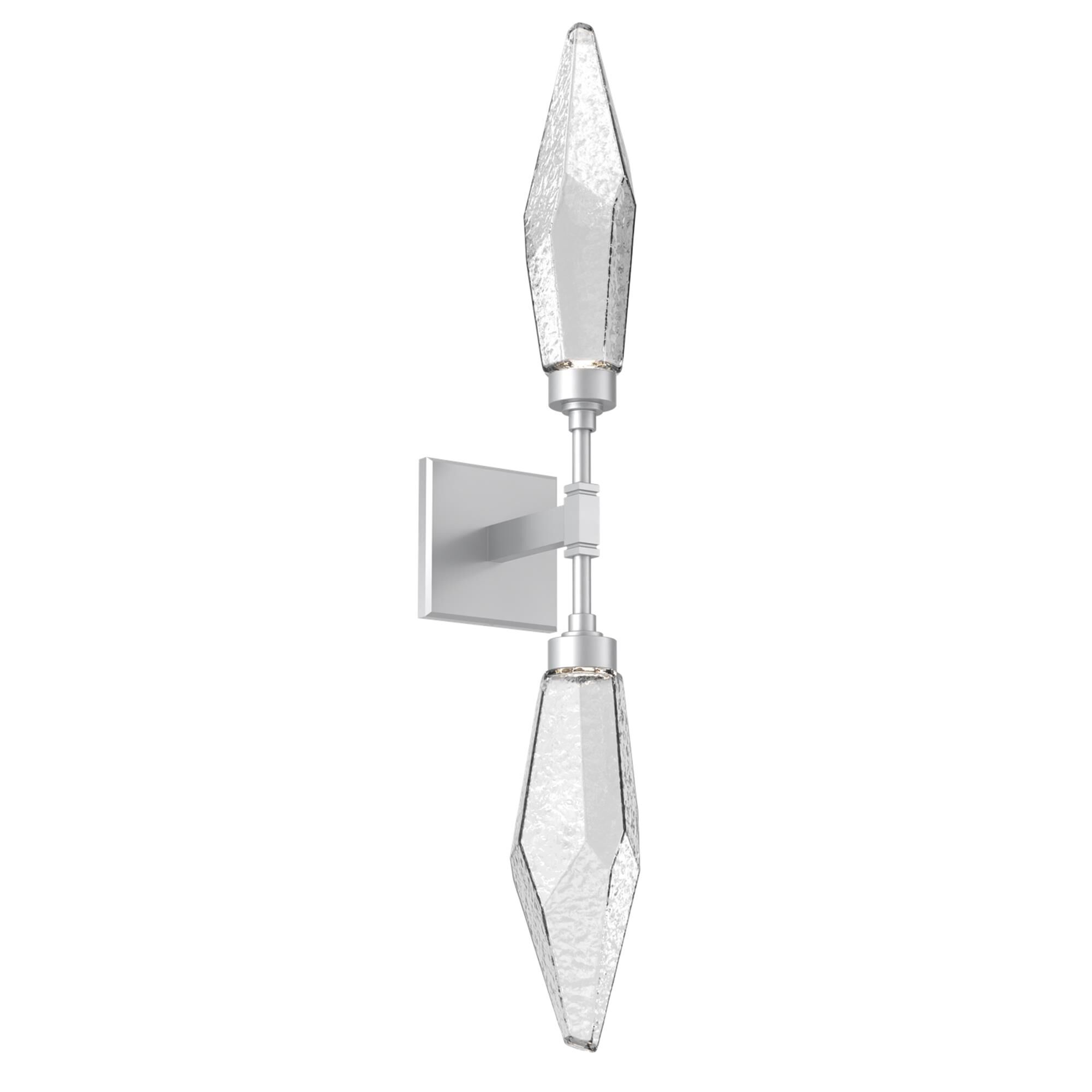 Shown in Classic Silver finish and Chilled Blown And Clear glass