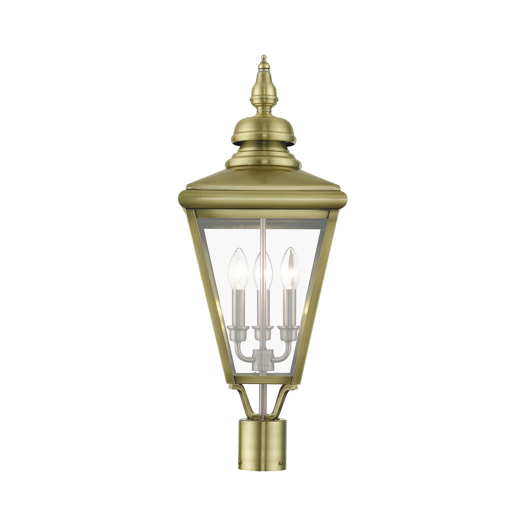 Shown in Antique Brass With Brushed Nickel Cluster finish and Clear glass