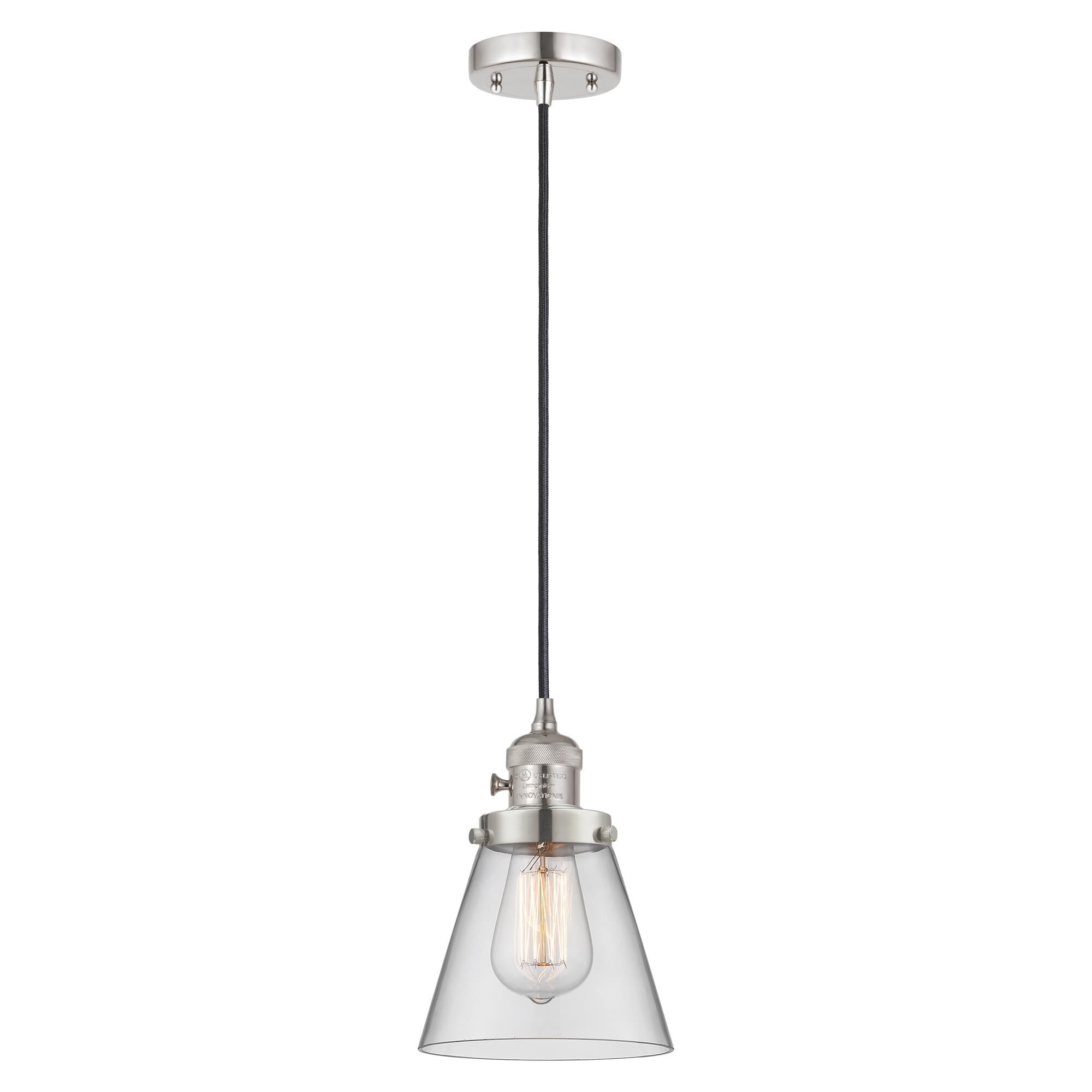 Shown in Polished Nickel finish and Clear glass