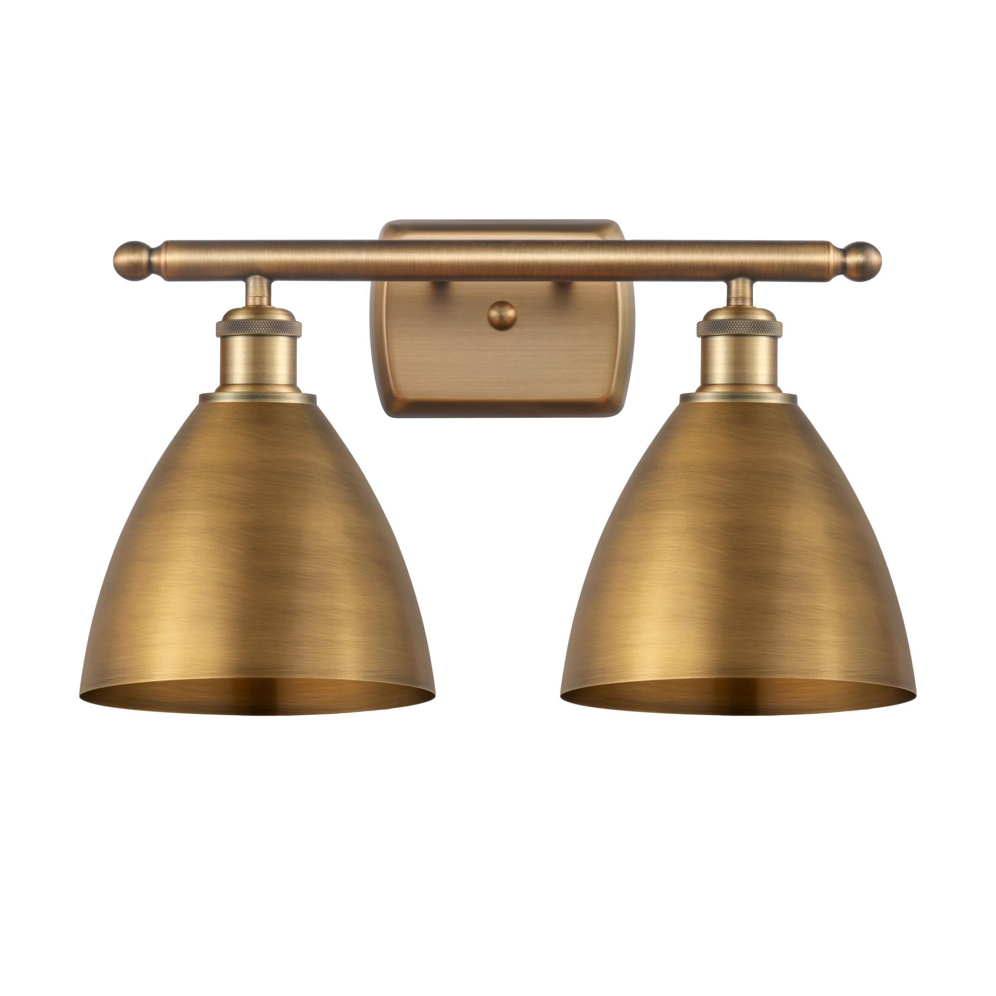 Shown in Brushed Brass finish and Brushed Brass Ballston Dome shade