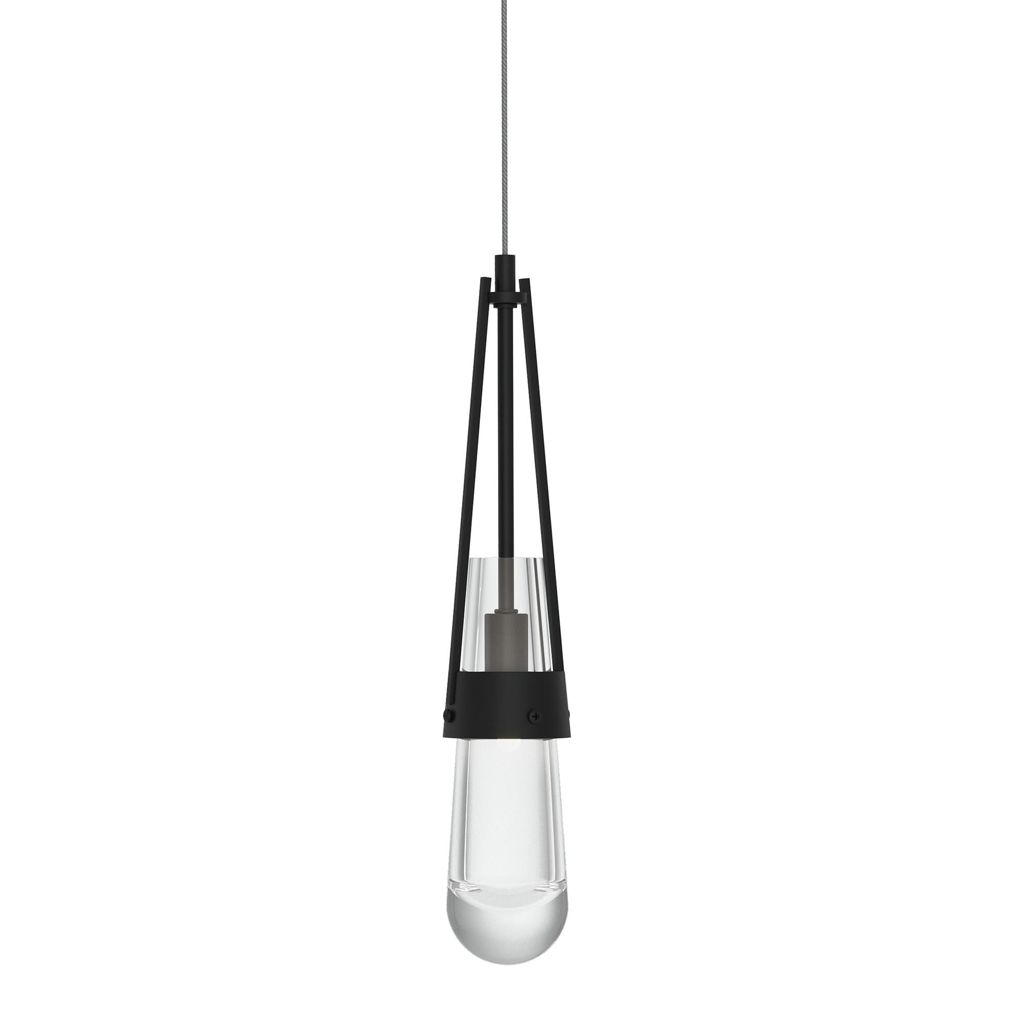 Shown in Black finish and Clear glass