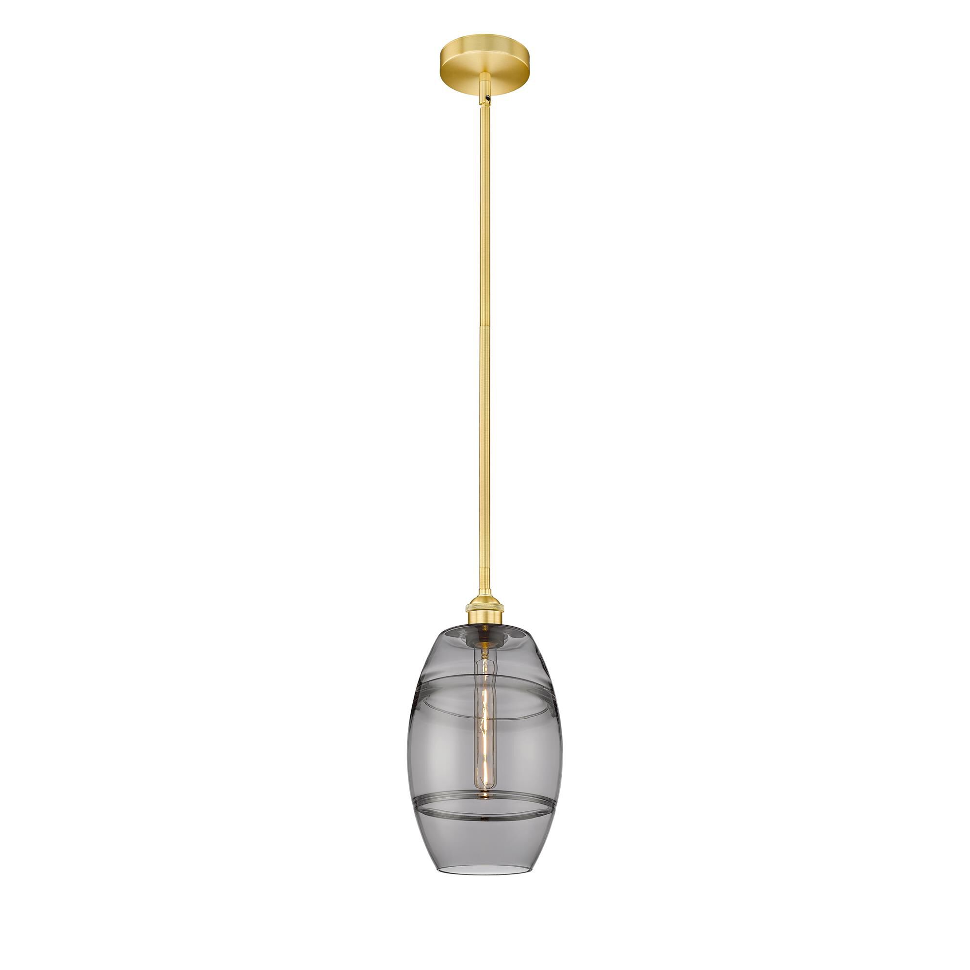 Shown in Satin Gold finish and Light Smoke glass