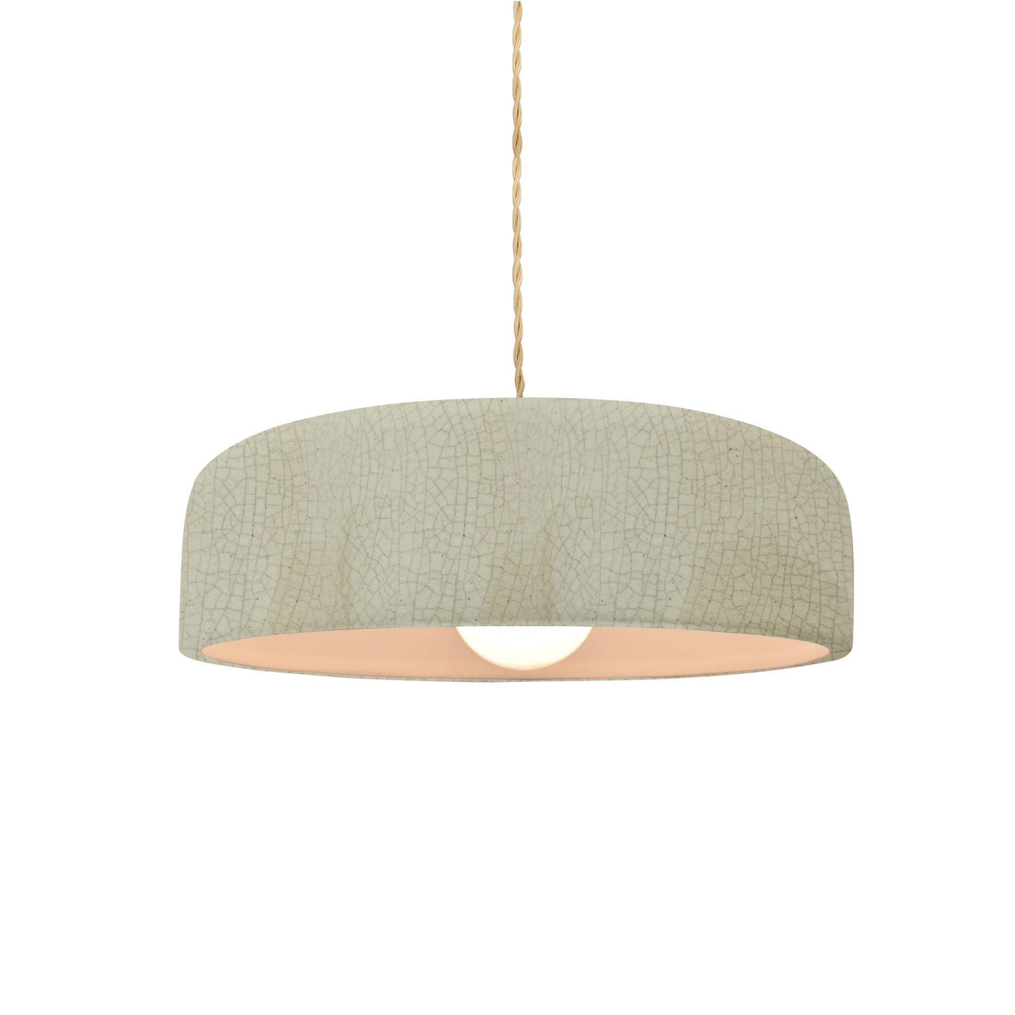 Shown in Brushed Nickel finish and Celadon Green Crackle shade
