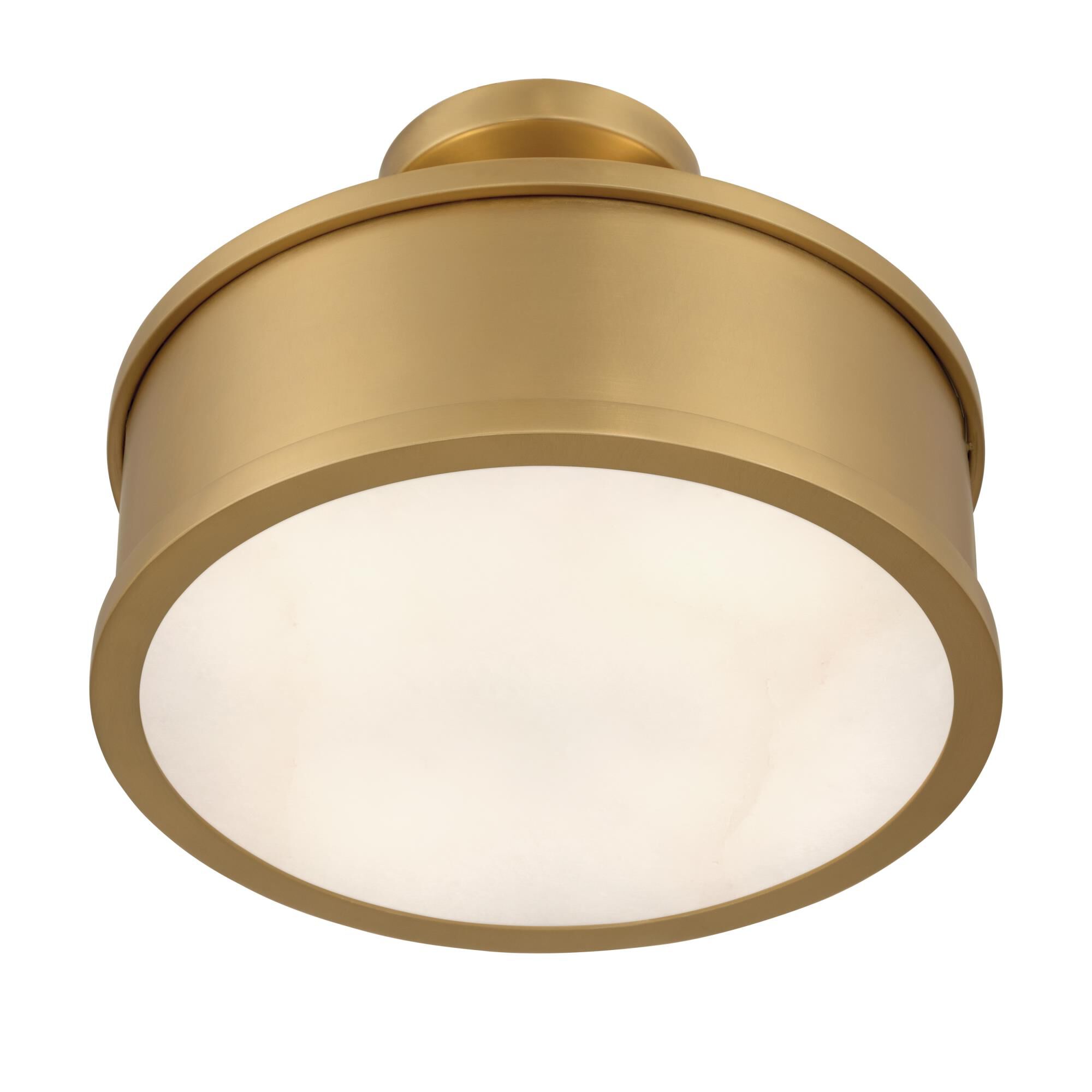 Shown in Legacy Brass finish and Alabaster glass