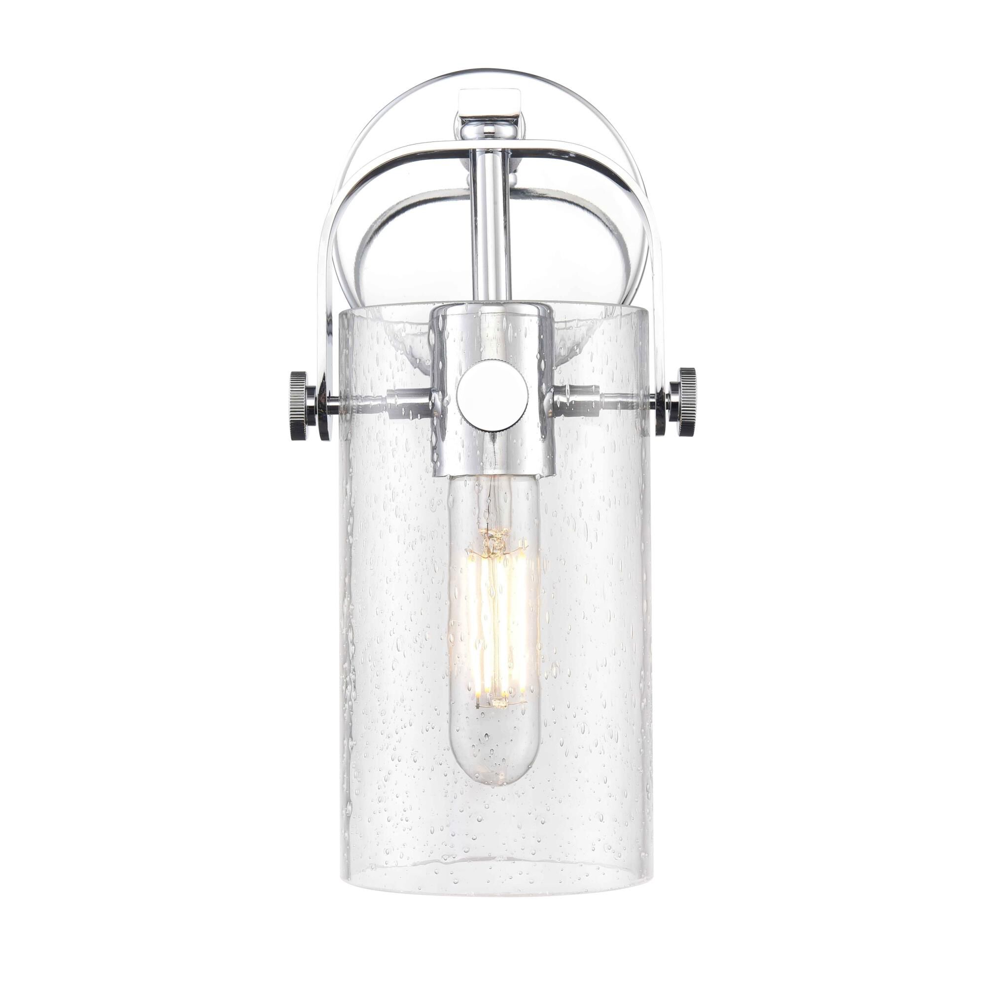 Shown in Polished Chrome finish and Seedy glass