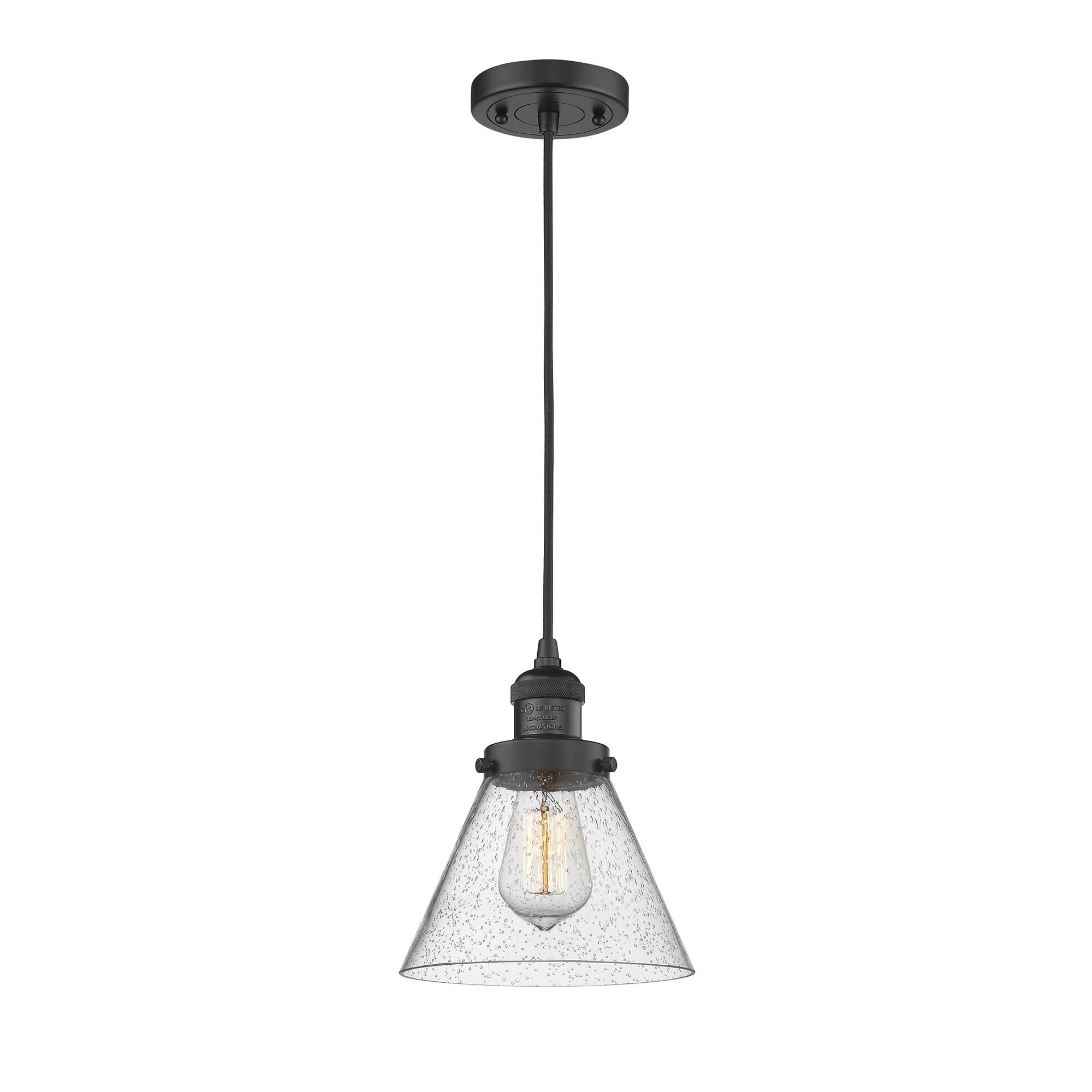 Shown in Matte Black finish and Seedy glass